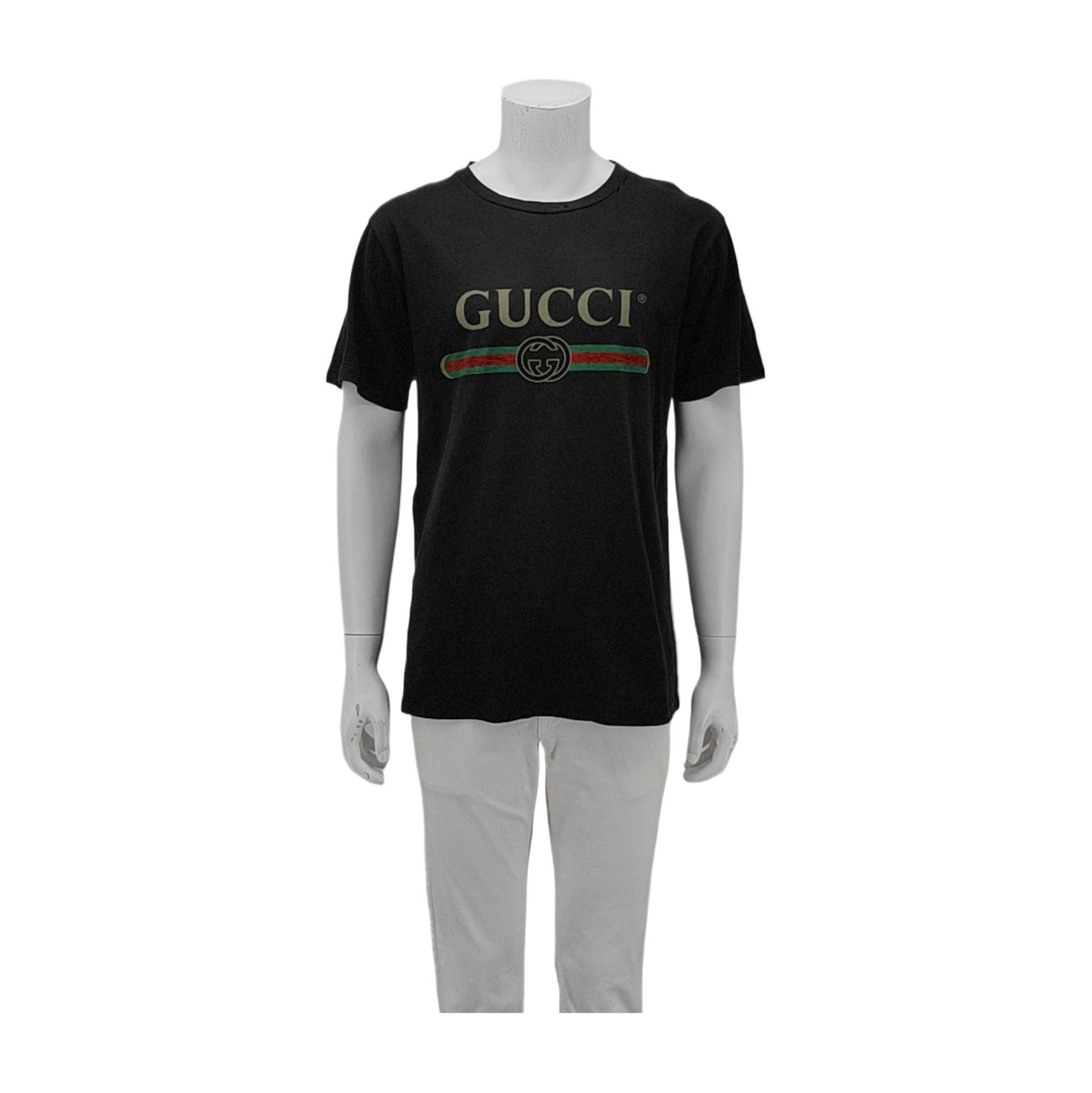 Gucci Gucci Logo Print Cotton T-Shirt Size XS Size US XS / EU 42 / 0 - 1 Thumbnail