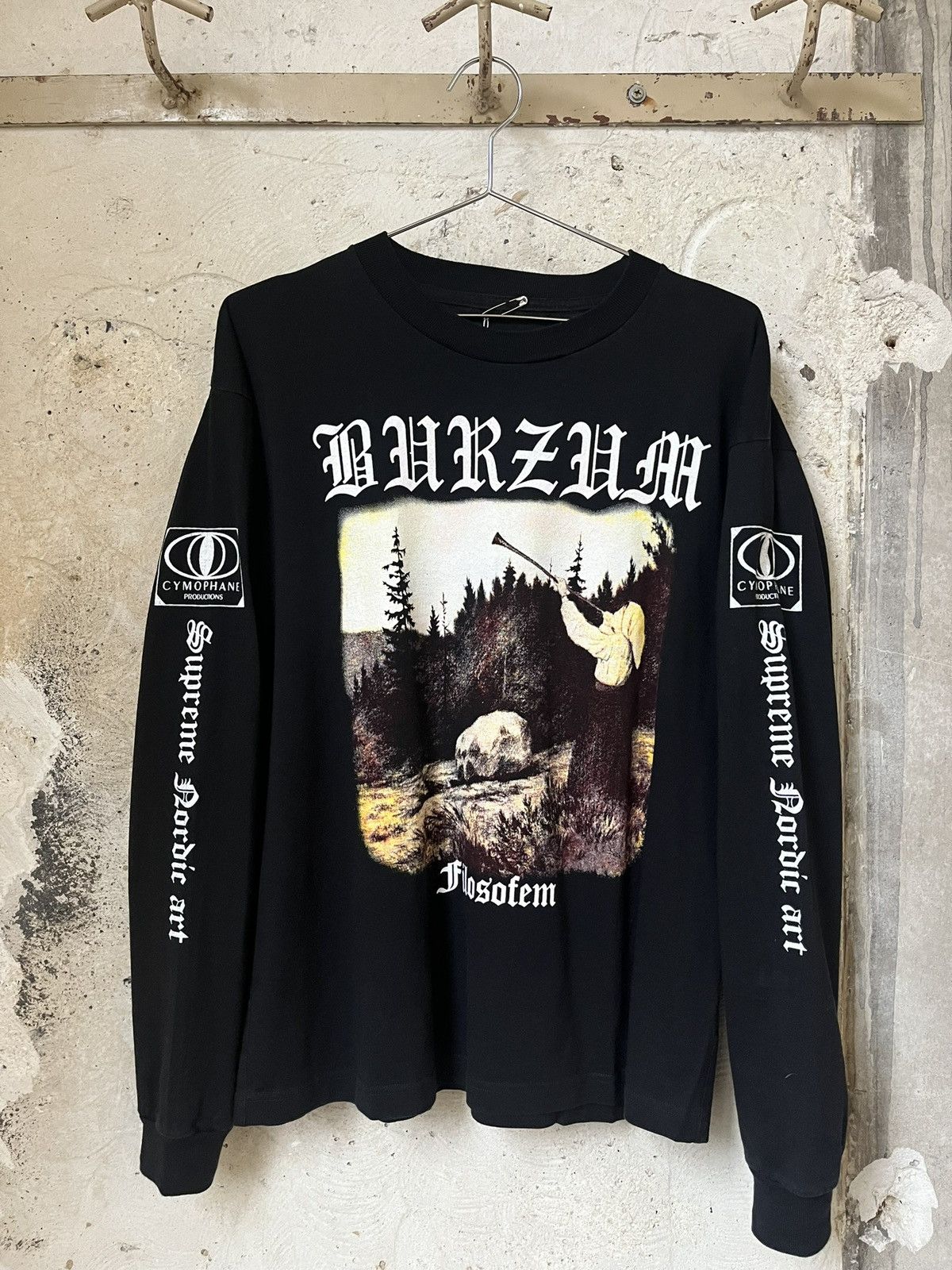 Band Tees × Vintage 1990s Burzum Filosofem Longsleeve Size US L / EU 52-54 / 3 - 1 Thumbnail