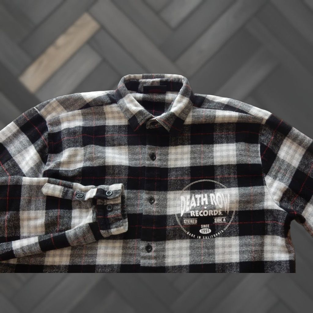 J.Crew Death Row Records Men’s Flannel Shirt Size S Black Cotton Plaid Long Sleeve Button-Up Mens Size US S / EU 44-46 / 1 - 1 Thumbnail