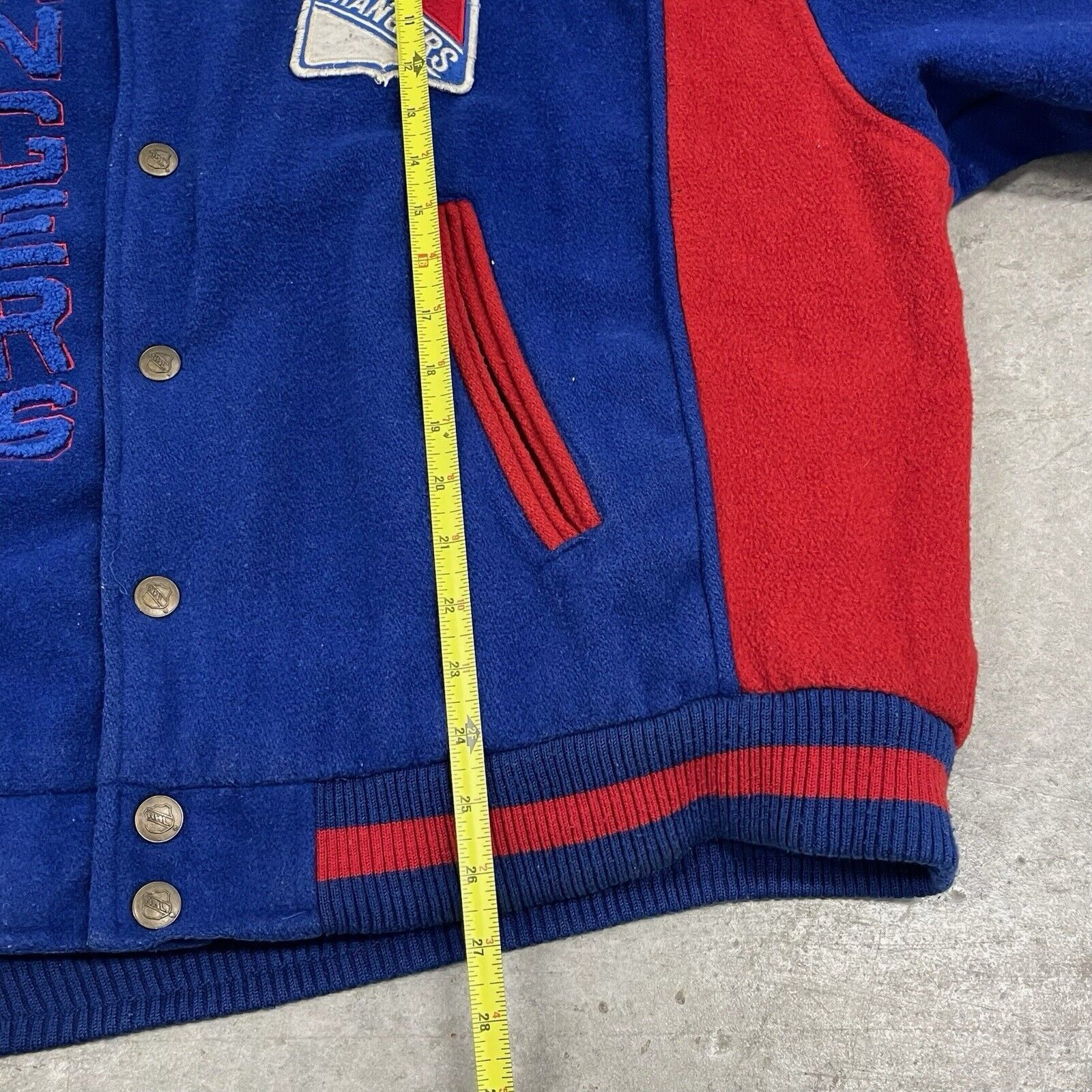 Nutmeg Vintage 90s Nutmeg New York Rangers Hockey NHL Bomber Jacket Size US XL / EU 56 / 4 - 14 Thumbnail