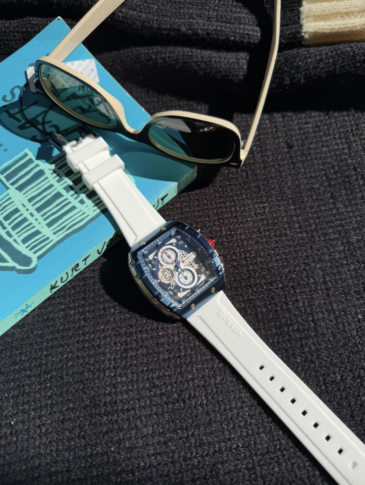 Curren Chronograph White Men's Sport Wristwatch Quartz Brand New Size ONE SIZE - 1 Thumbnail