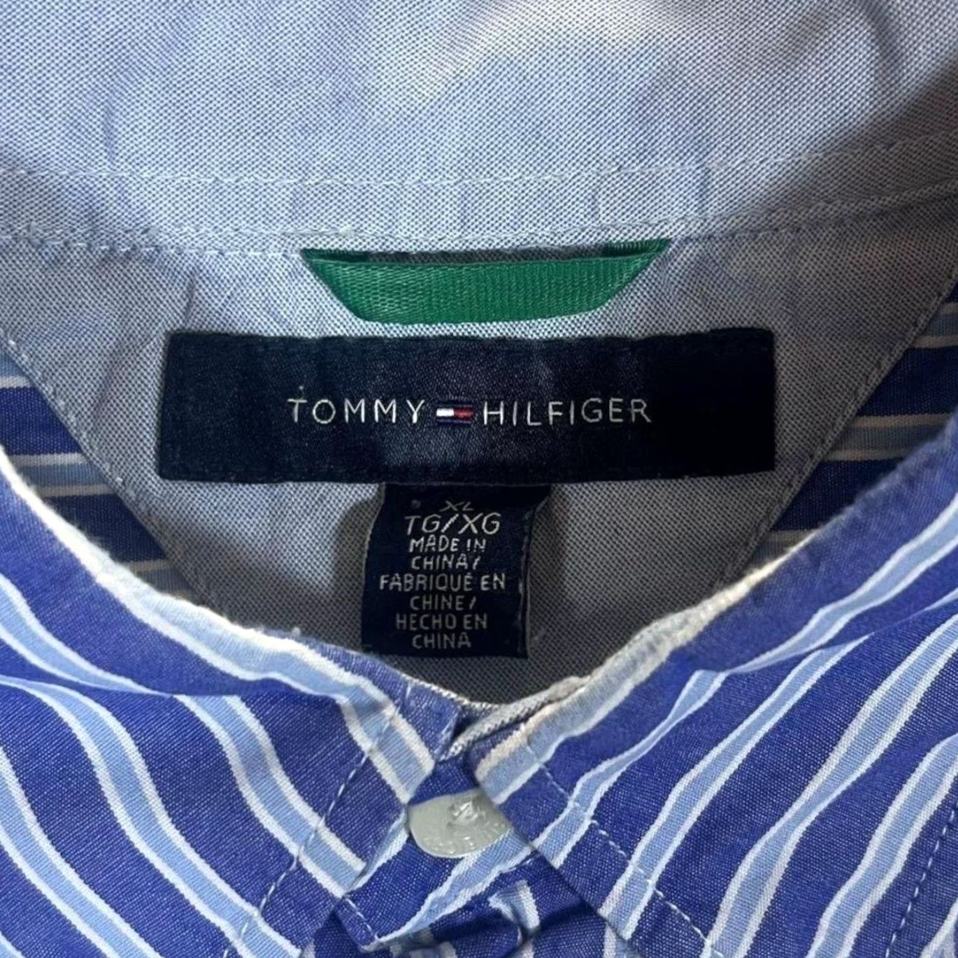 Tommy Hilfiger Tommy Hilfiger Blue White Striped Long Sleeve Button-Up Cotton Shirt XL Men’s Shirt Size US XL / EU 56 / 4 - 2 Thumbnail