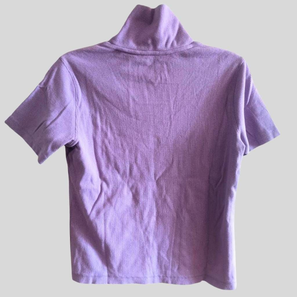 Orvis Orvis Purple Shawl Collar Knit Top Women’s Small Short Sleev Size S / US 4 / IT 40 - 2 Thumbnail