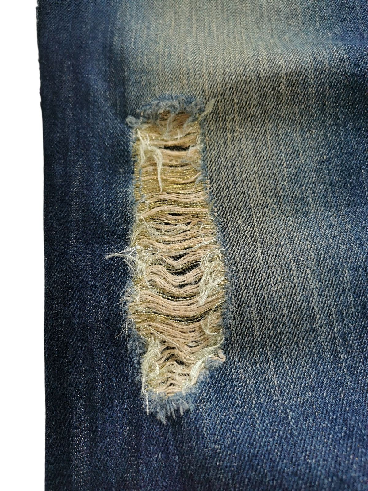 Japanese Brand Gennaro Italia Distressed Flare Denim, Kapital Inspired Size US 31 - 12 Thumbnail