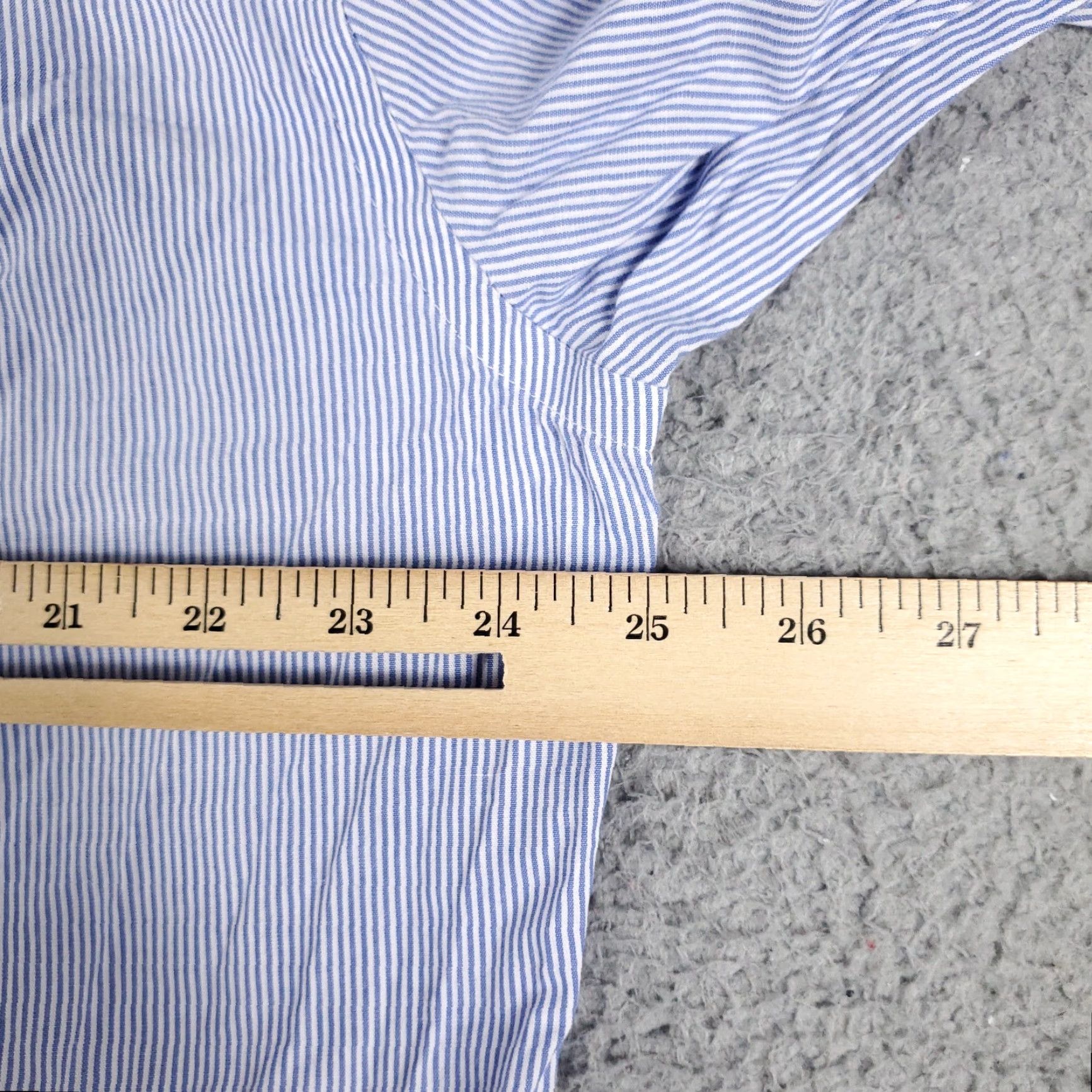Nautica Nautica Dress Shirt Mens 16.5 Blue Striped Button Up Long Sleeve, Business Casual, 100% Cotton, Classic Preppy, Mens Size 42R - 7 Thumbnail