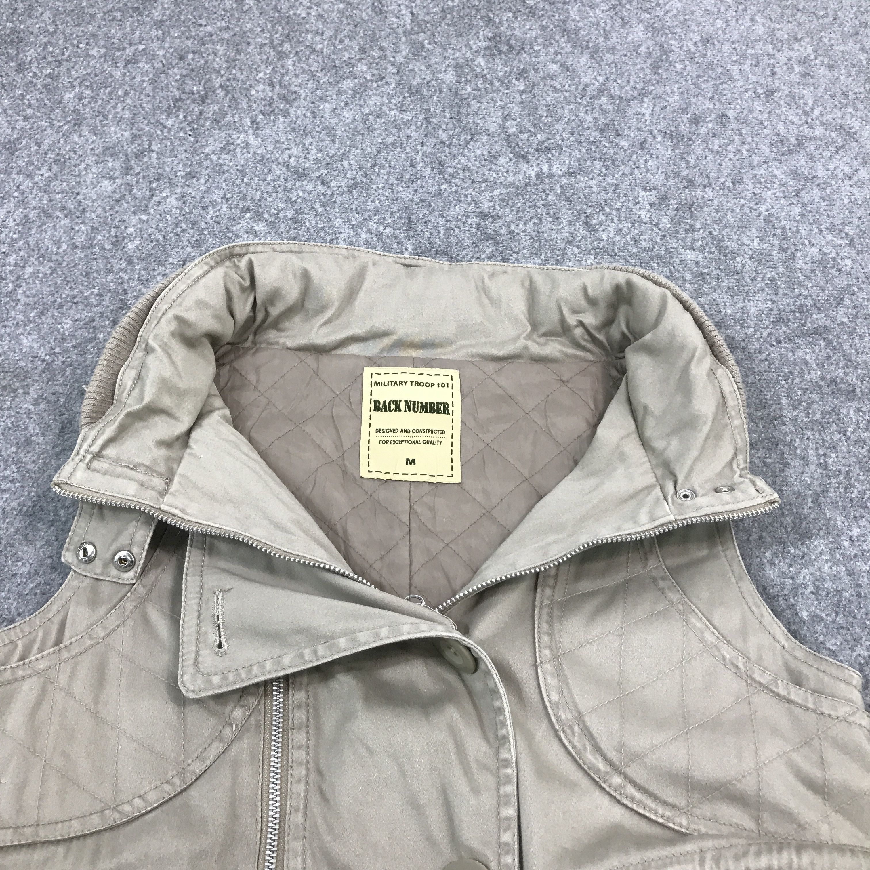Japanese Brand back number Punk khaki zipper button vests jacket Size US M / EU 48-50 / 2 - 5 Thumbnail