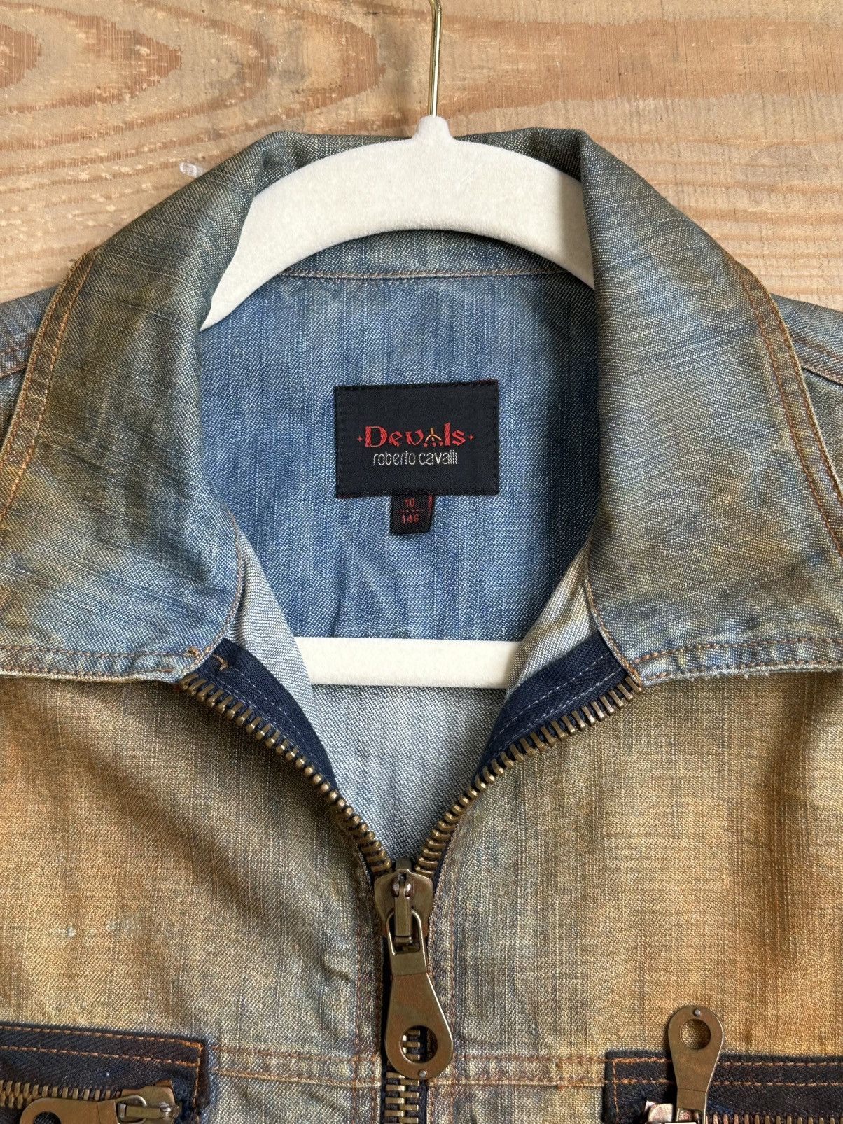 Roberto Cavalli Vintage Roberto Cavalli Devils Denim Jacket Size S / US 4 / IT 40 - 7 Thumbnail