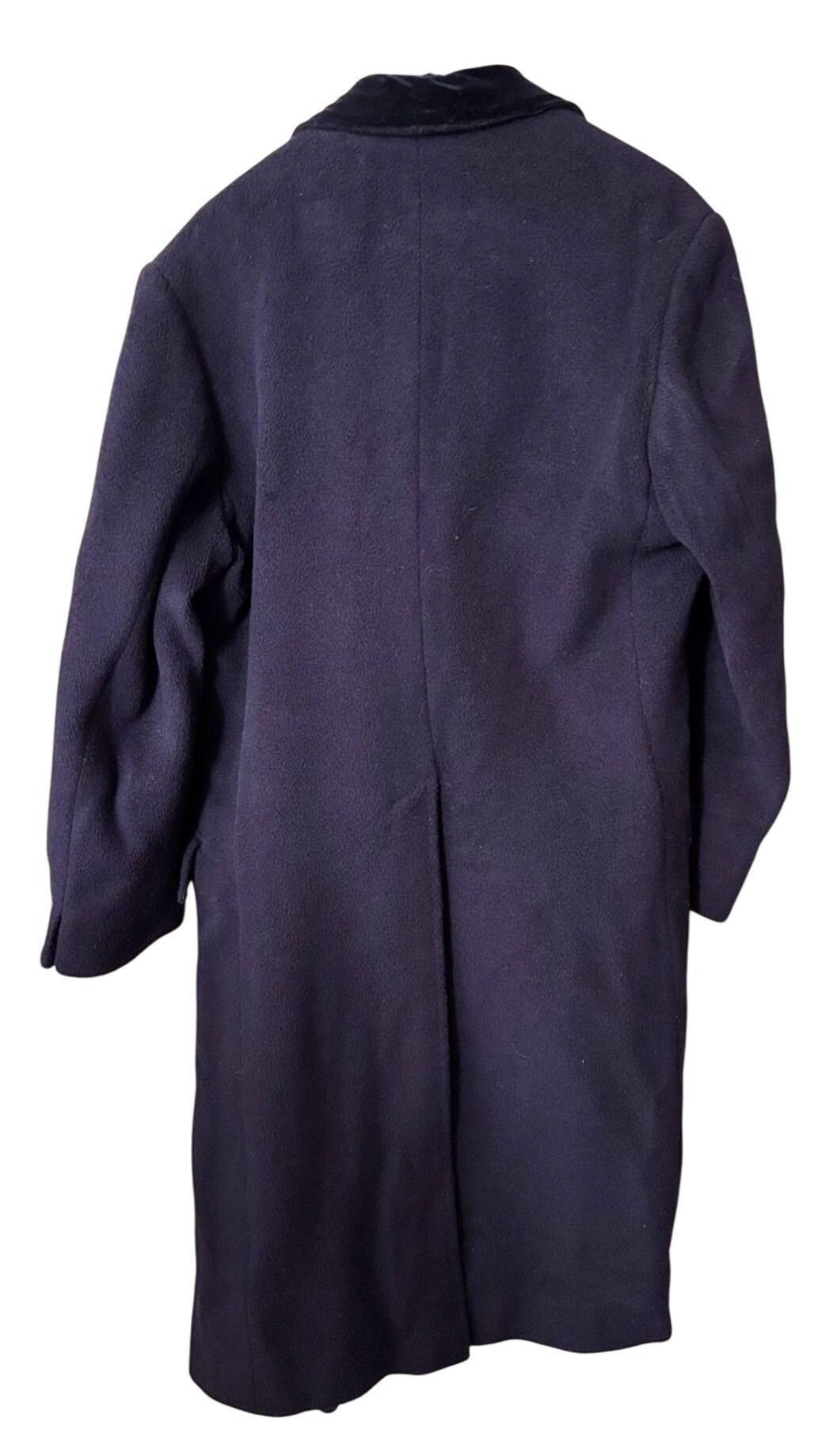 Crombie Crombie Mens Wool Overcoat With Velvet Collar Navy Blue Size US XL / EU 56 / 4 - 4 Thumbnail