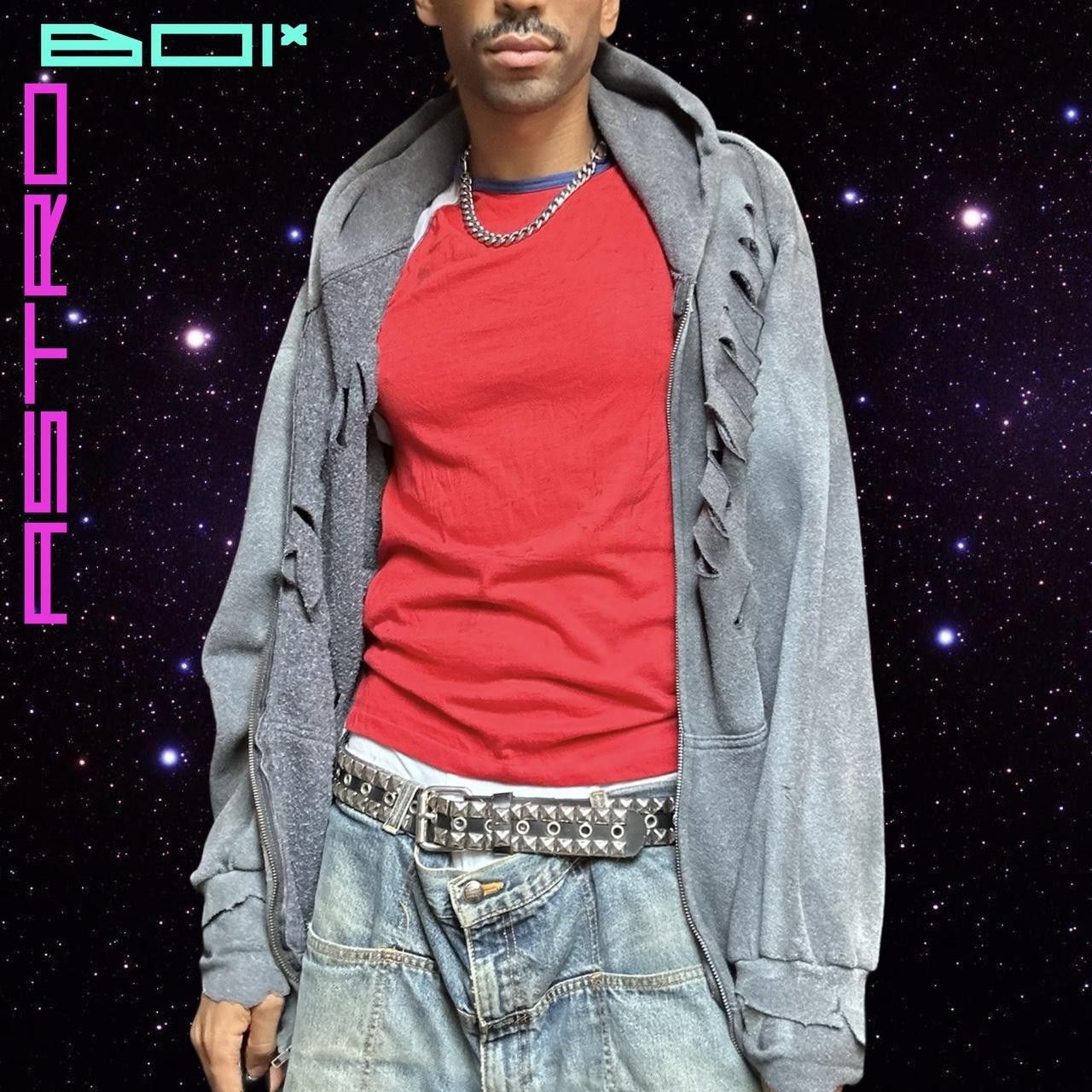 Other ASTROBOI* Gray Ripped Deconstructed Zip Up Sweatshirt - XXL Size US XXL / EU 58 / 5 - 2 Thumbnail