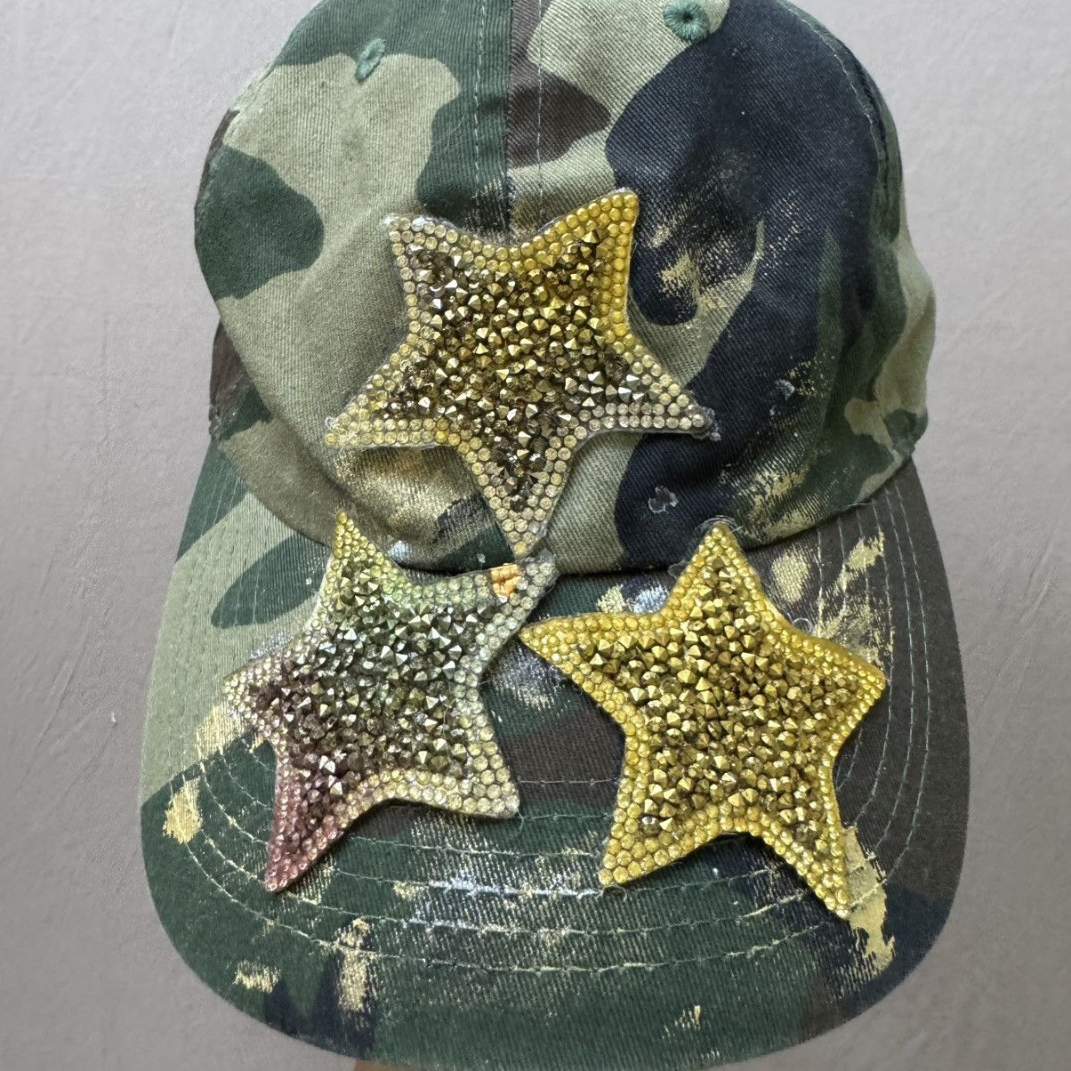 Other Grunge Y2K Rhinestone Star Patch Camo Baseball Cap Size ONE SIZE - 3 Thumbnail