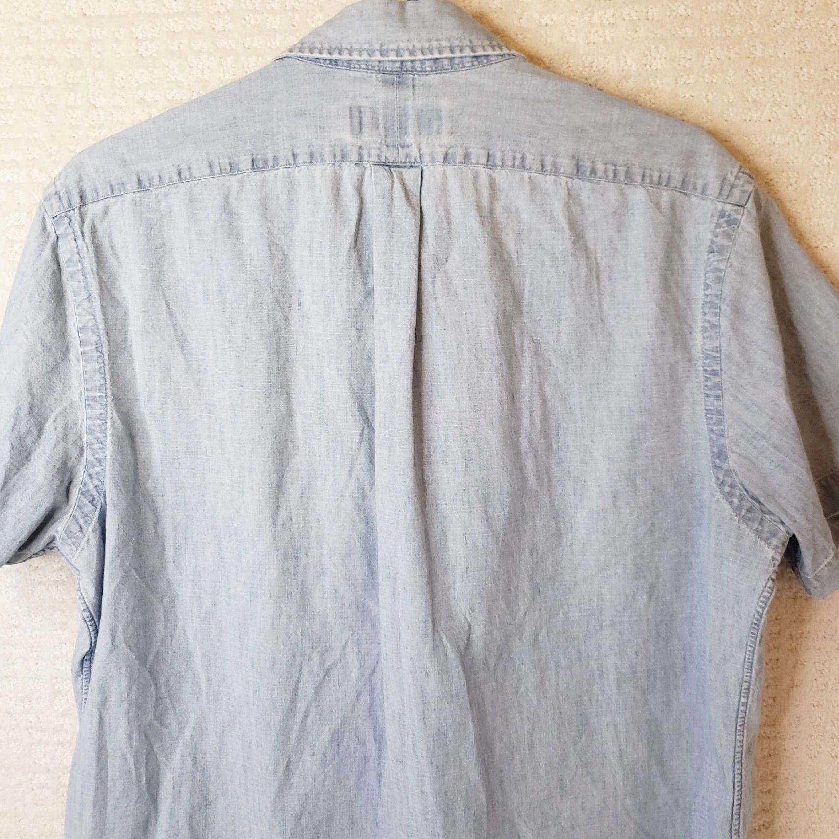Ralph Lauren Ralph Lauren Denim Chambray Short Sleeve Button-Down Shirt Mens L Blue Size US L / EU 52-54 / 3 - 7 Thumbnail