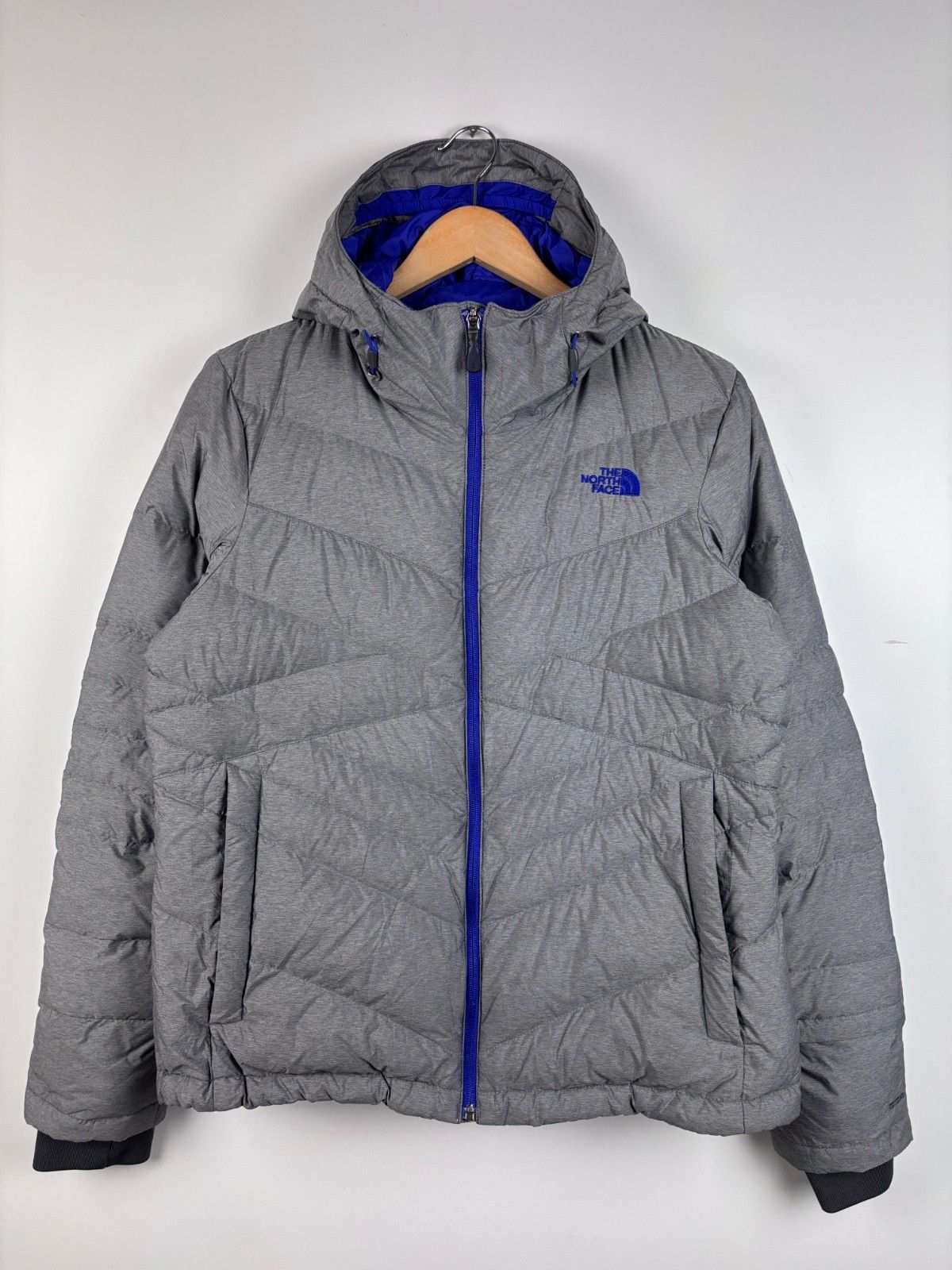 The North Face 550 Down Puffer Hooded Ski Jacket Gray Size L