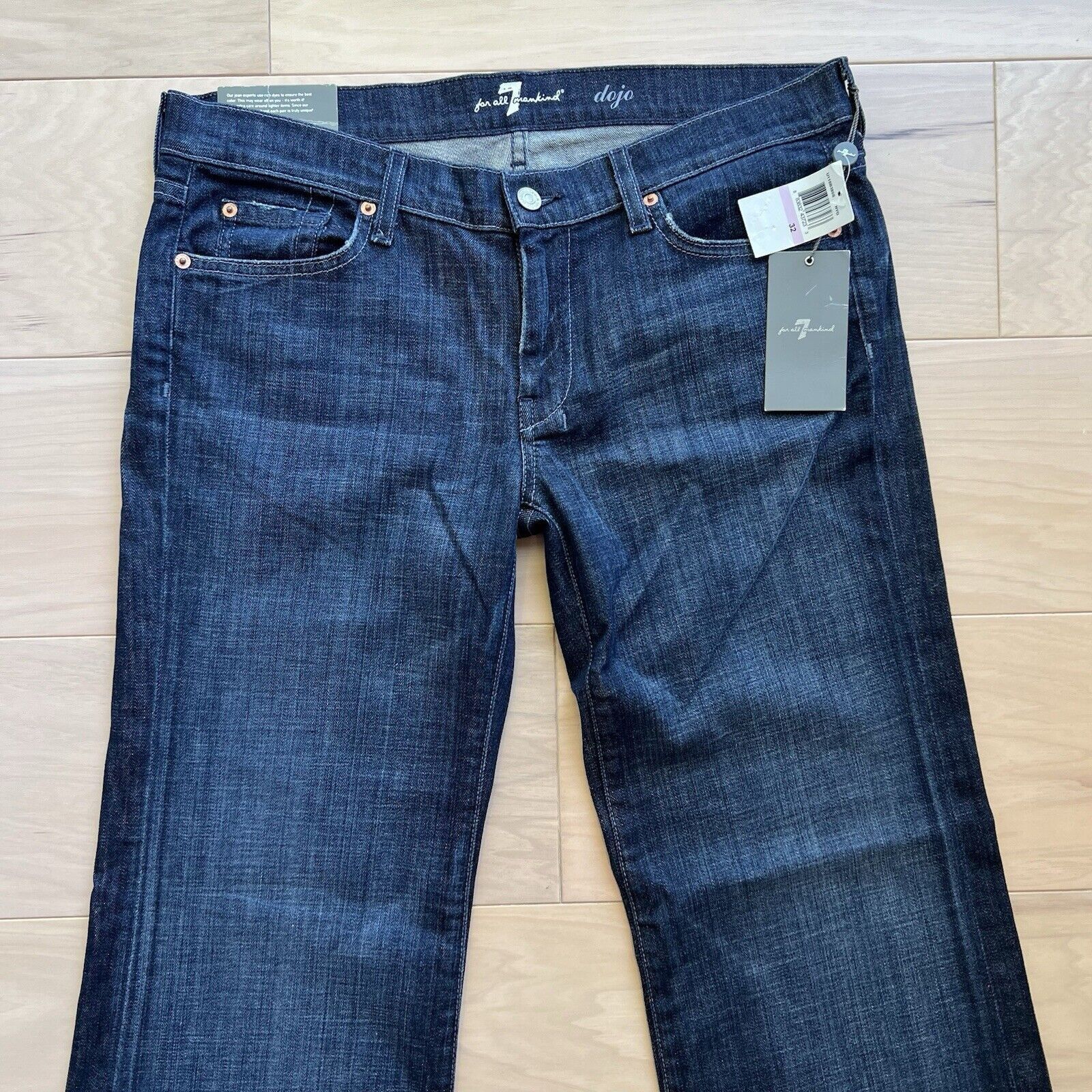 7 For All Mankind 7 Seven for all Mankind Dojo Jeans Women's 34 Blue Dark Wash Size 34" / US 12 / IT 48 - 3 Thumbnail