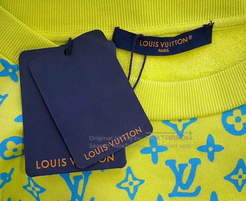 Louis Vuitton Louis Vuitton Yellow Sweater with Full Logo sweatshirt Size US L / EU 52-54 / 3 - 5 Thumbnail