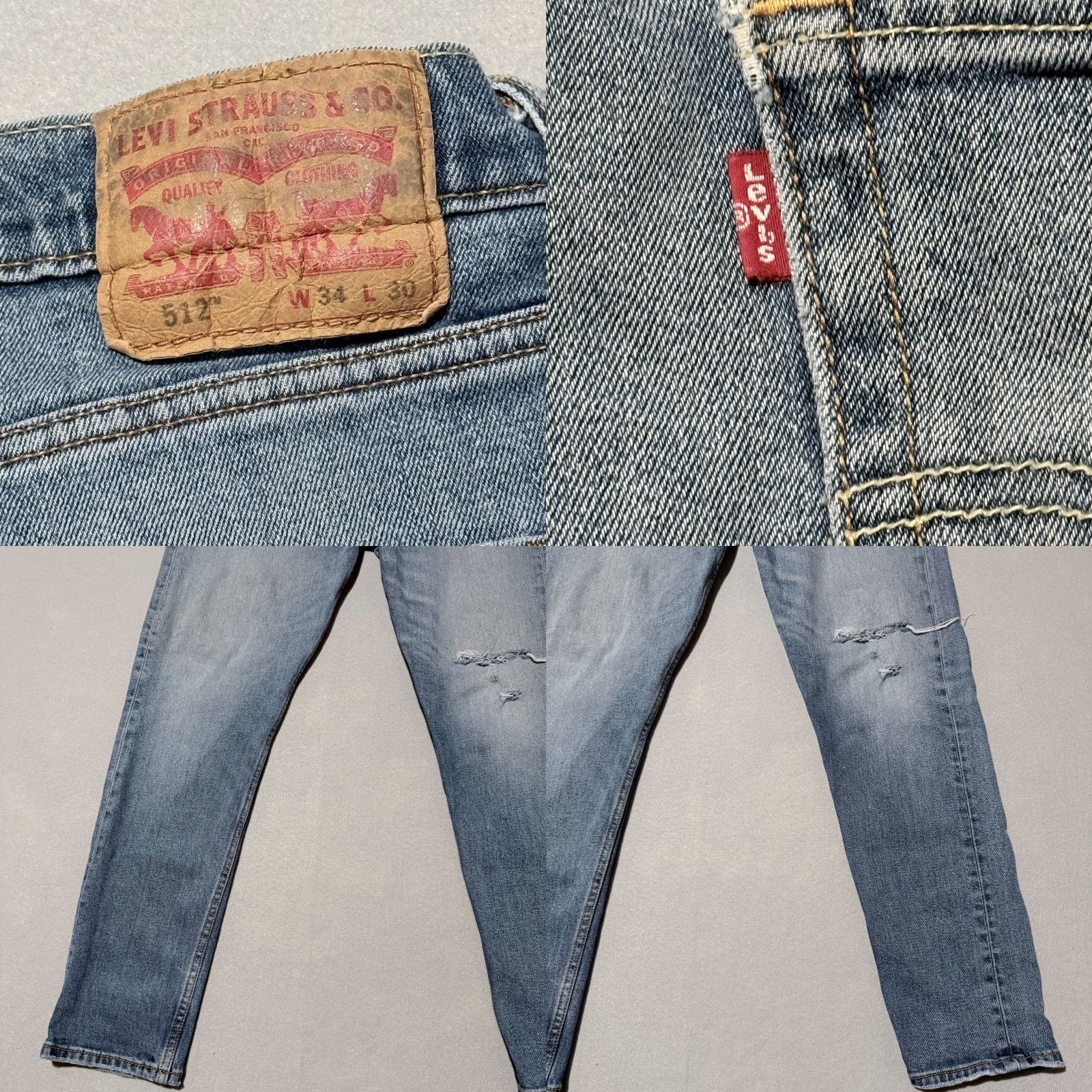 Levi's Levi's 512 Jeans Men's 34X30 Blue Denim Slim Skinny Slim Zip Fly - Stains Size US 34 / EU 50 - 8 Thumbnail
