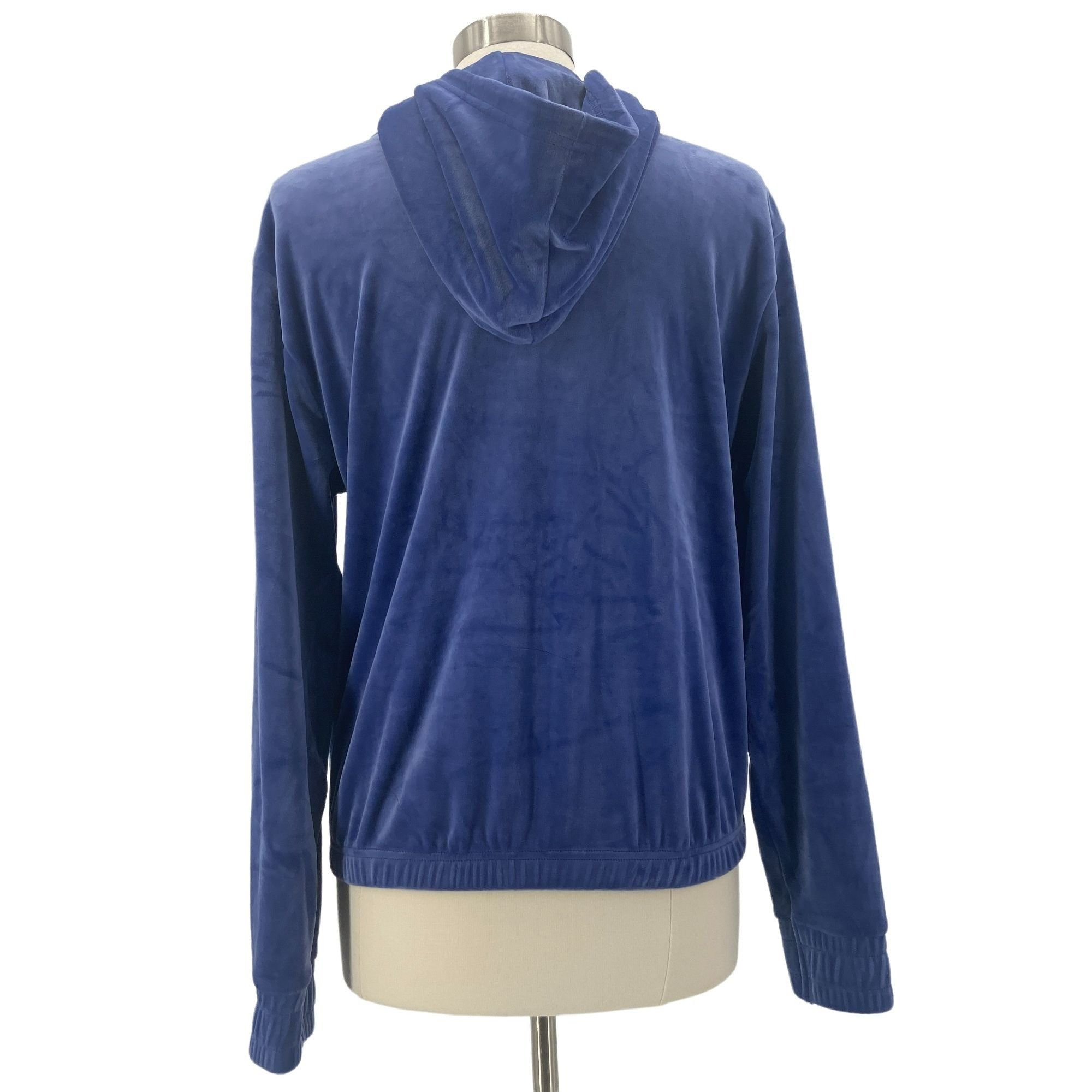 Fila FILA Womens Medium Hoodie Velour 1/4 Zip Blue Logo Hoodie Size M / US 6-8 / IT 42-44 - 4 Thumbnail