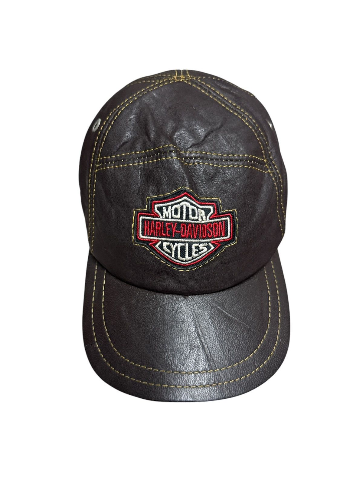 Harley Davidson × Vintage VINTAGE HARLEY DAVIDSON LEATHER ADJISTABLE CAP Size ONE SIZE - 1 Thumbnail