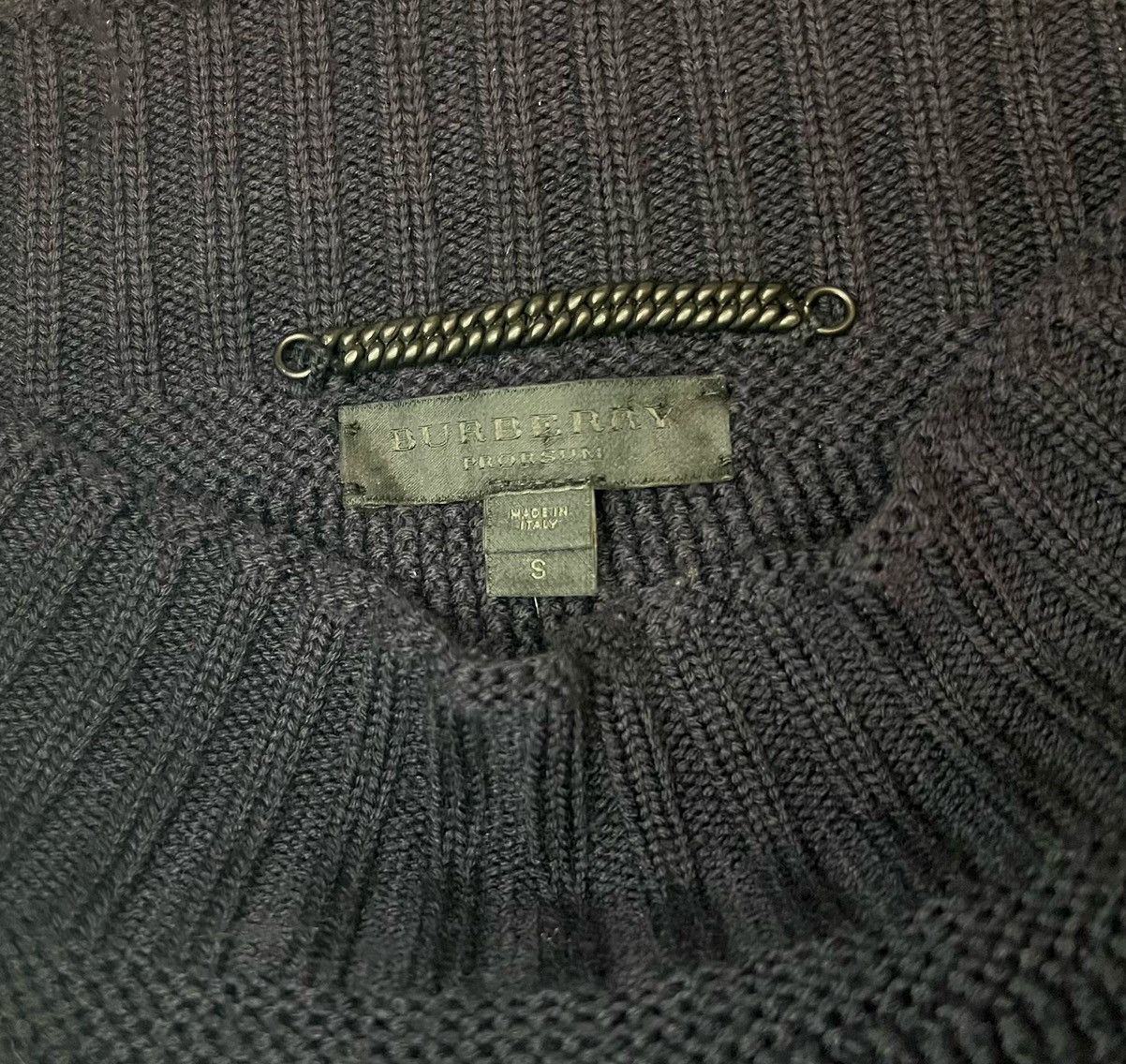 Burberry × Burberry Prorsum × Designer Burberry Prorsum Navy Blue Virgin Wool Sweater - Small Size S / US 4 / IT 40 - 8 Thumbnail