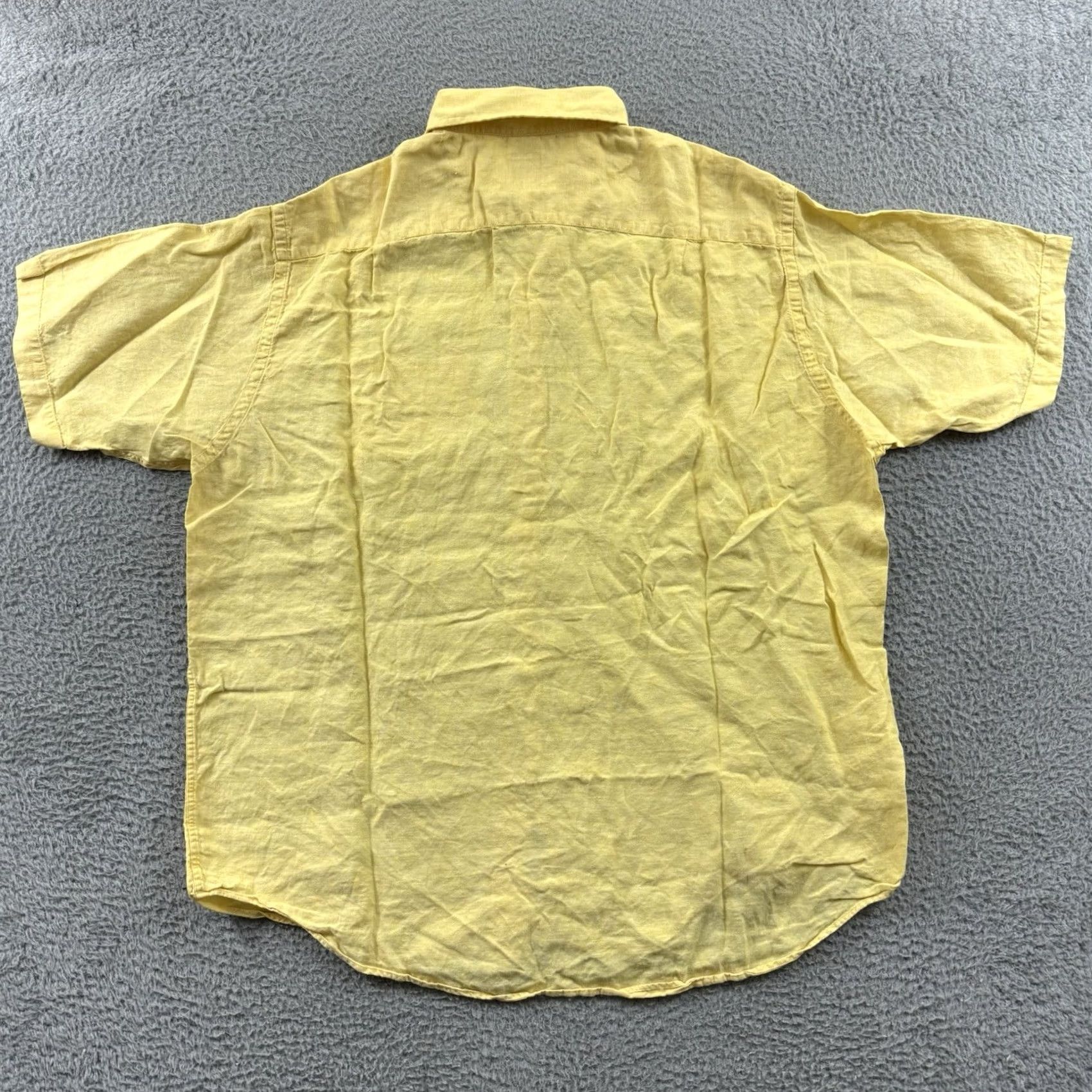 Brooks Brothers Brooks Brothers Shirt Mens XL Yellow 100% Linen Button-Down Short Sleeve Casual Vintage: No? Size US XL / EU 56 / 4 - 7 Thumbnail