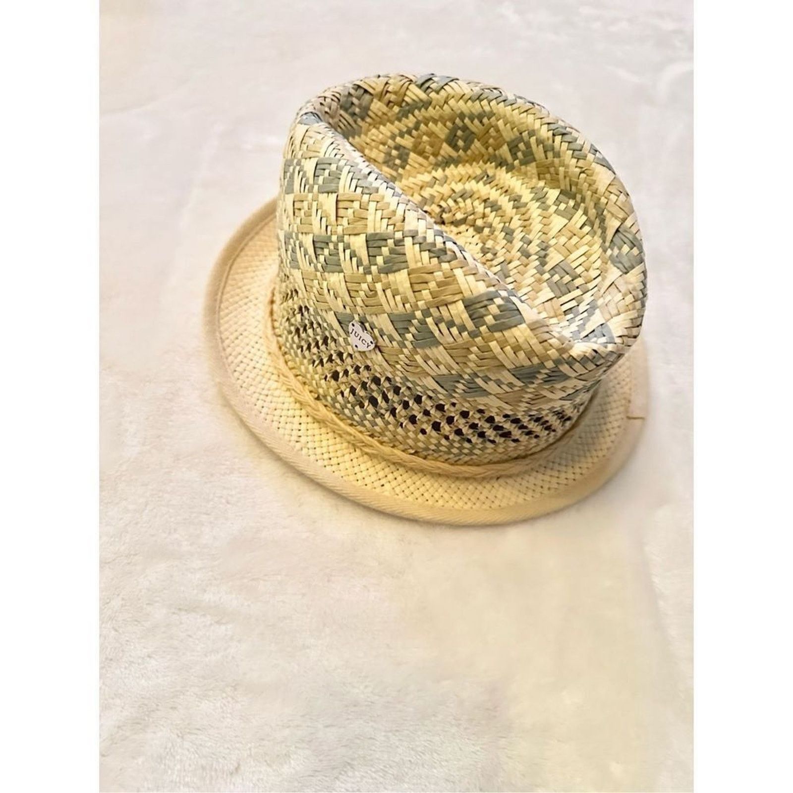 Juicy Couture Juicy Couture Straw Fedora Hat - Light Blue and Cream Size ONE SIZE - 3 Thumbnail