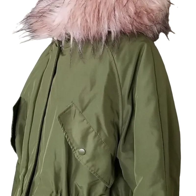 H&M H&M Parka Jacket Women M Khaki Green Hood Faux Fur Trim Coat Size M / US 6-8 / IT 42-44 - 3 Thumbnail