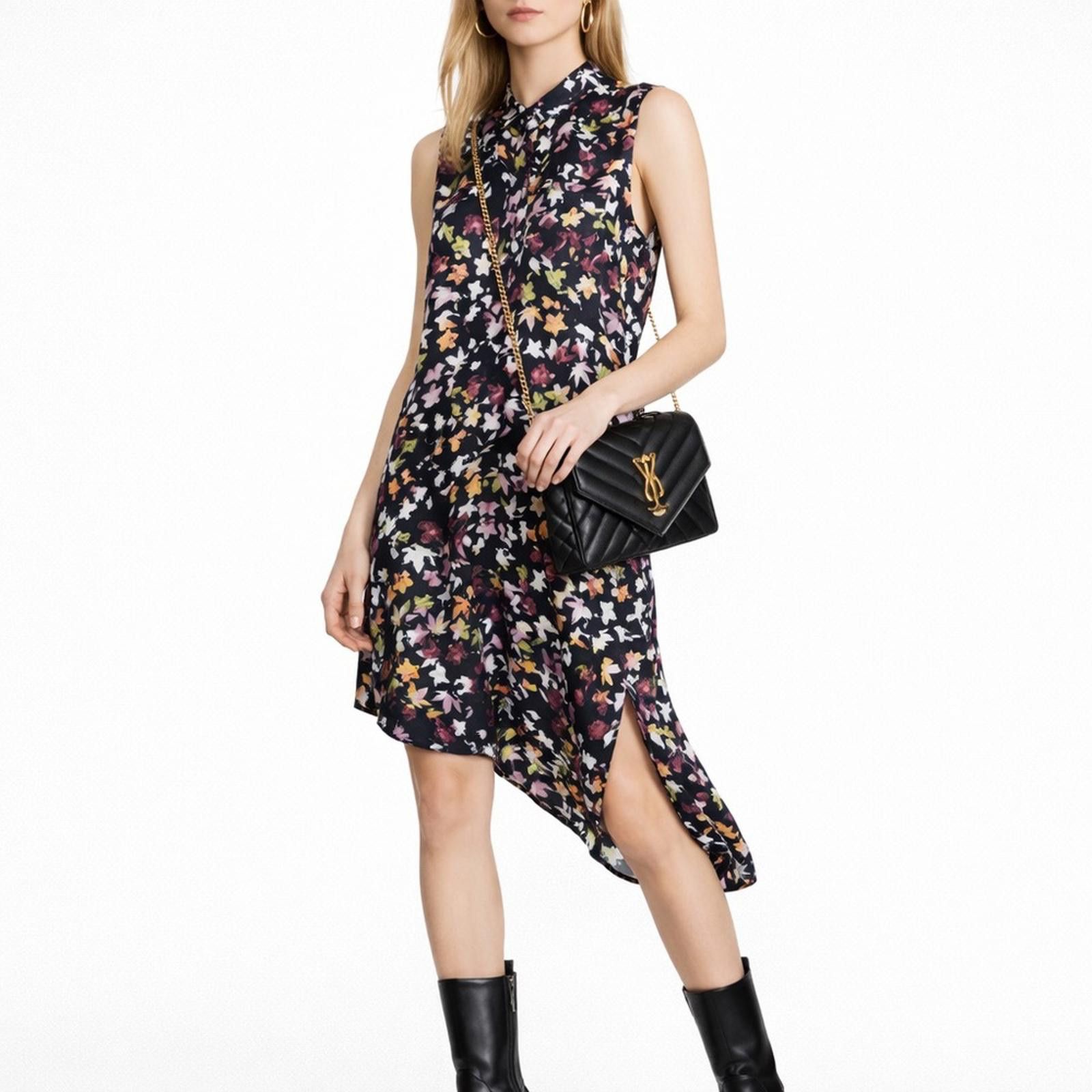 Equipment EQUIPMENT 100% Silk Small Dress Sleeveless Asymmetrical Midi Size S / US 4 / IT 40 - 1 Thumbnail