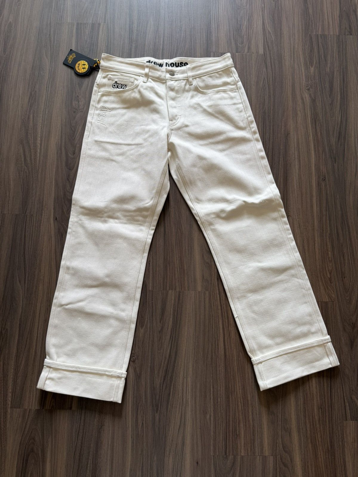 Drew House Drew House Selvedge Wide Leg Jean White 32 DS New In Bag Size US 32 / EU 48 - 1 Thumbnail