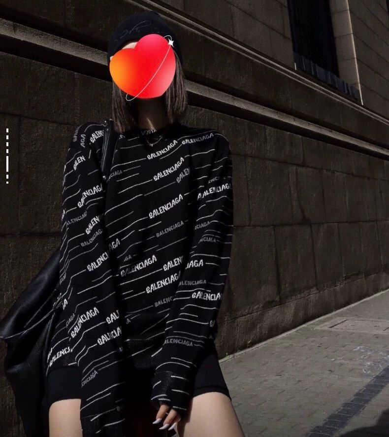 Balenciaga Balenciaga Black logo stretch line crew neck long-sleeve s Size US L / EU 52-54 / 3 - 9 Thumbnail