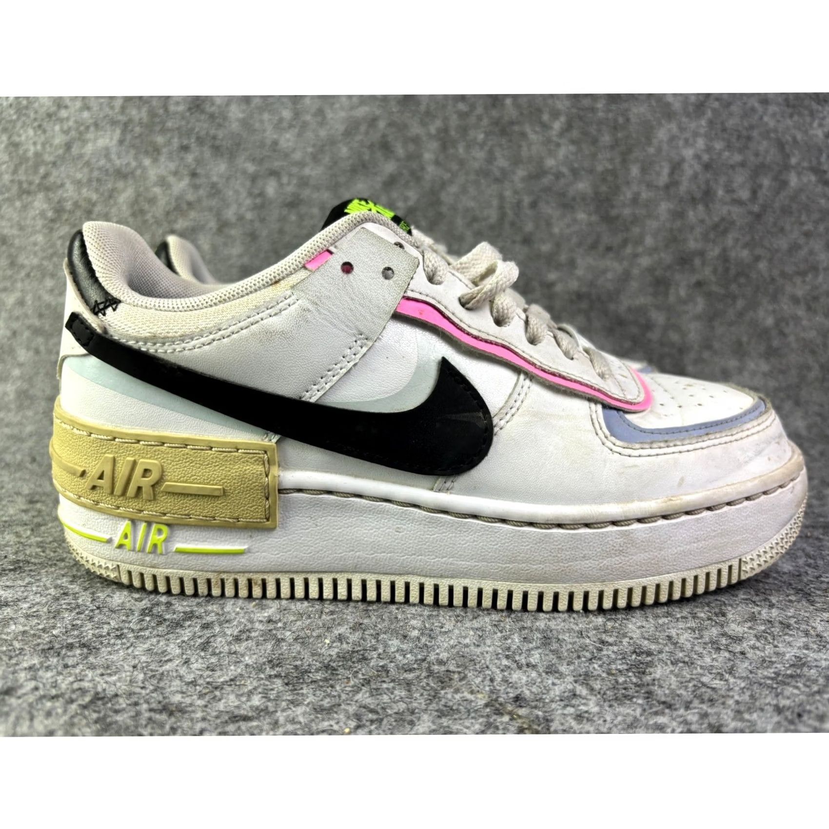 Nike Nike Air Force 1 Shadow Women Sneakers White Pink Blue Neon FJ0735-100 Size 6 US 6 Platform Leather Logo Cushioned Casual Sneakers Size US 4 / IT 34 - 4 Thumbnail