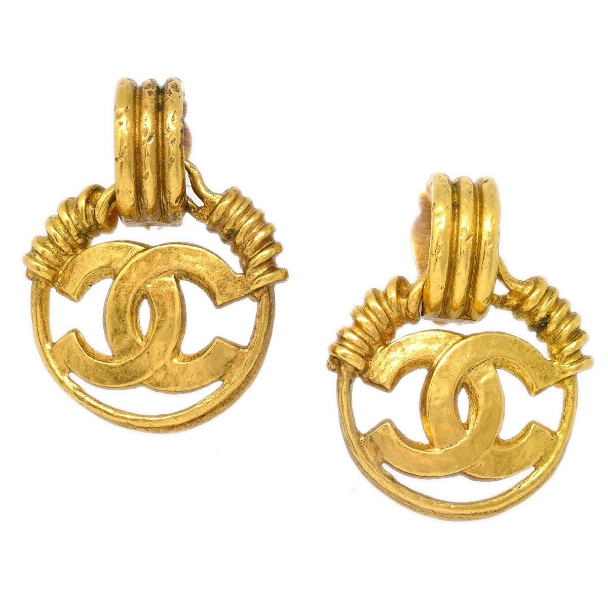 Chanel Vintage CC Earrings Metal