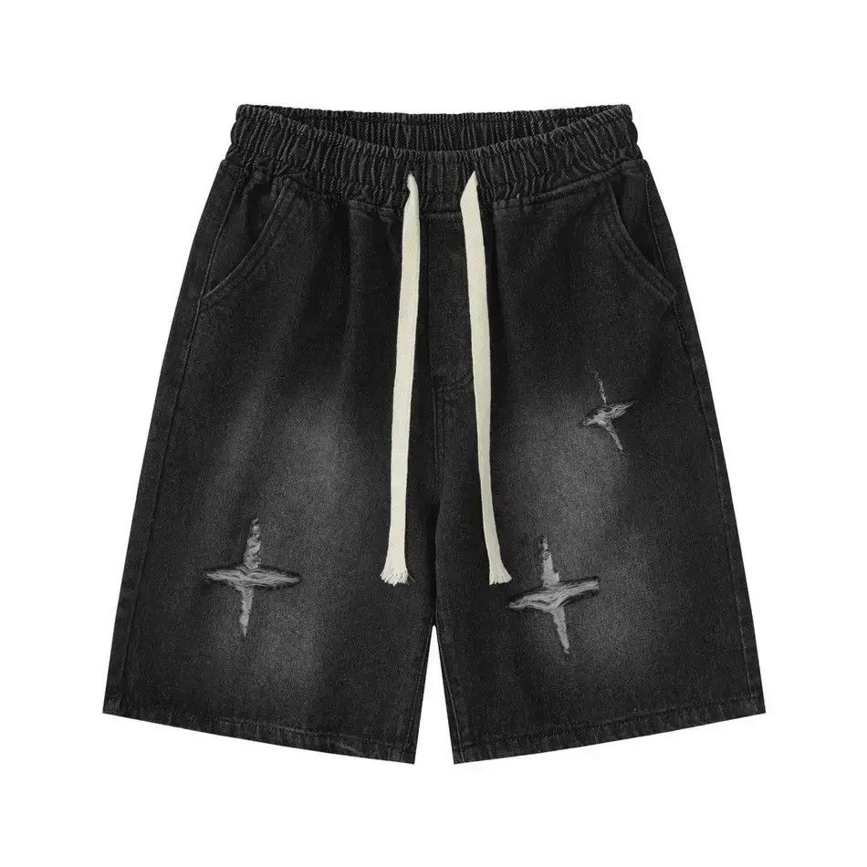 Japanese Brand Washed Distressed Hole Shorts y2k Size US 34 / EU 50 - 3 Thumbnail