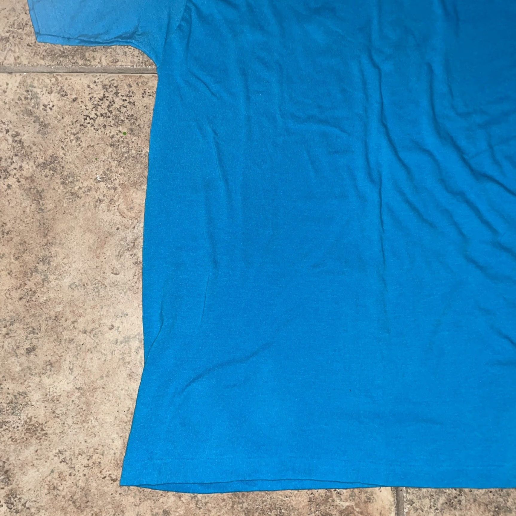 Hanes VINTAGE Hanes Fifty-Fifty T-Shirt Shirt Men L Blue Stitch Outdoor Mens Size US L / EU 52-54 / 3 - 3 Thumbnail