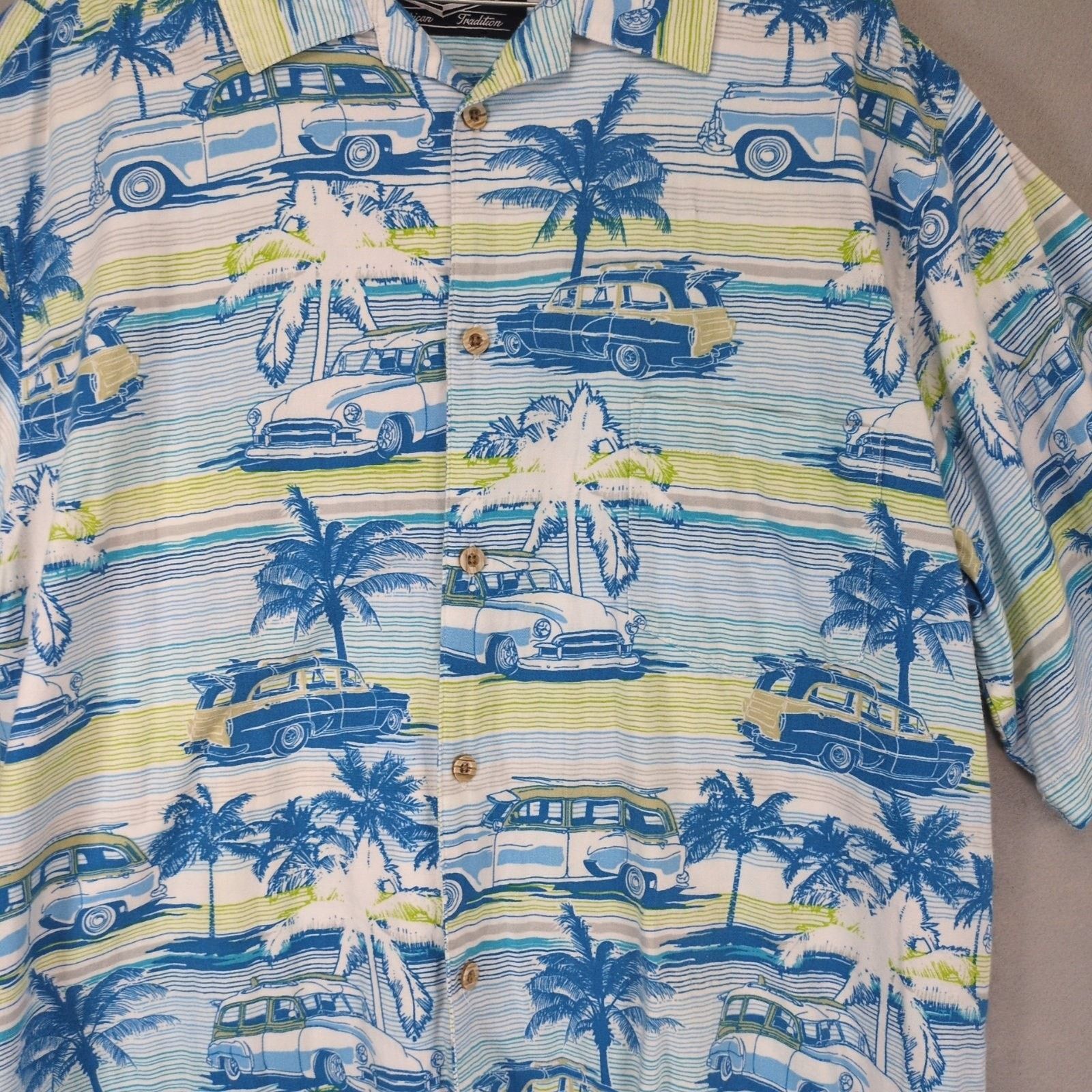 Other Newport Blue Men's XL Hawaiian Button Up Shirt Chevy Woodie Size US XL / EU 56 / 4 - 5 Thumbnail