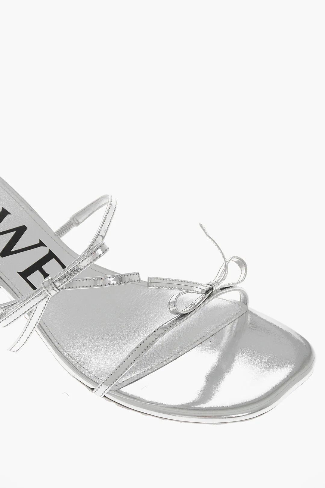Versace og1mm0426 Lamé Leather Sandals in Silver Size US 5 / EU 37 - 4 Thumbnail