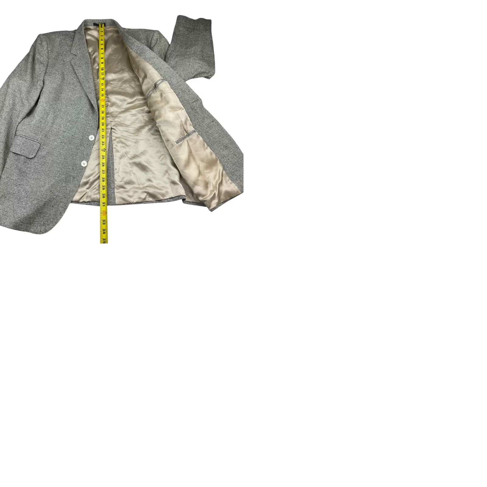 Vintage VINTAGE English Manor Blazer Jacket Beige/Black 2-Button 100% Silk Tweed 48R Mens Size 48R - 9 Thumbnail