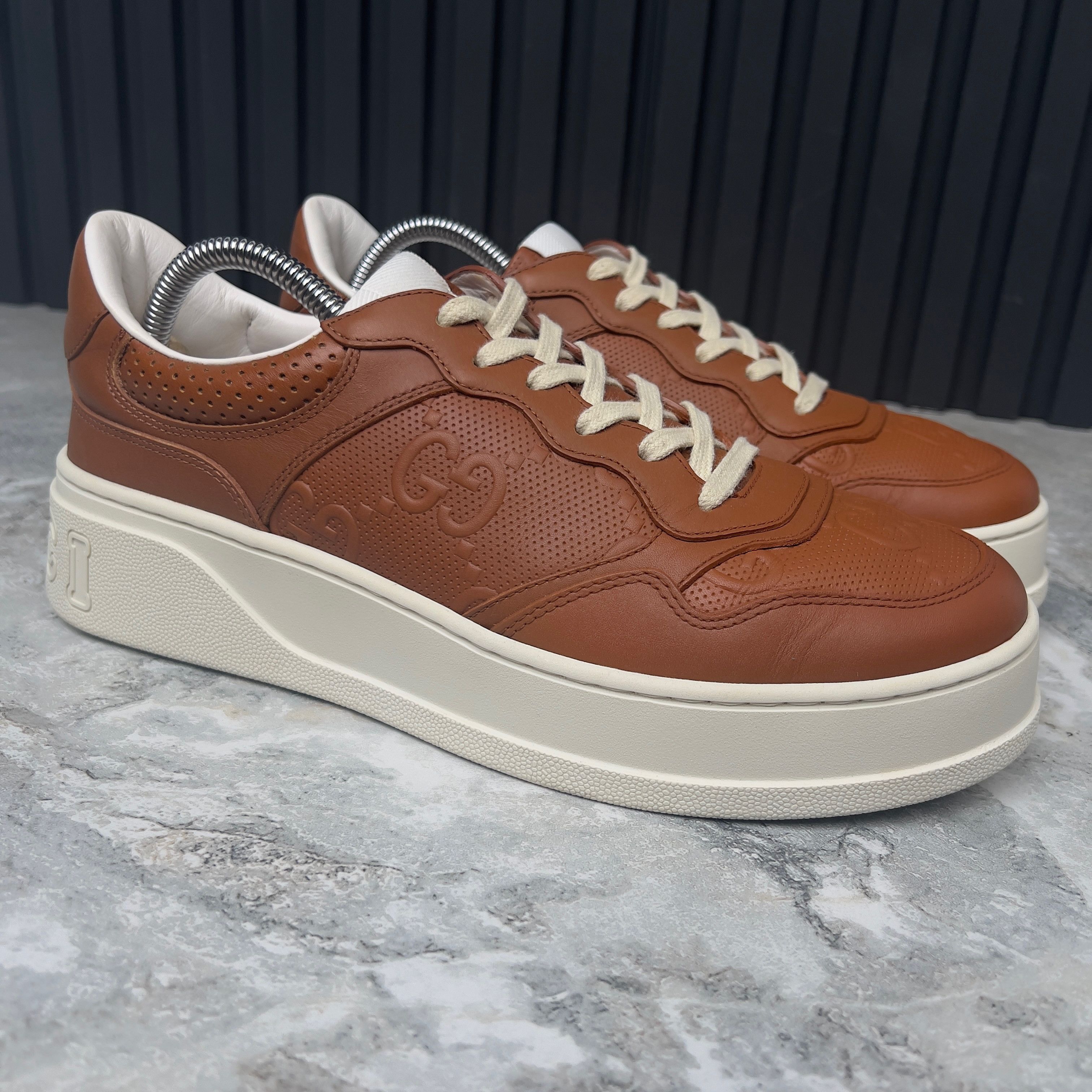 Gucci Gucci Chunky GG Embossed Logo Trainer Sneaker Leather Size US 8.5 / EU 41-42 - 5 Thumbnail