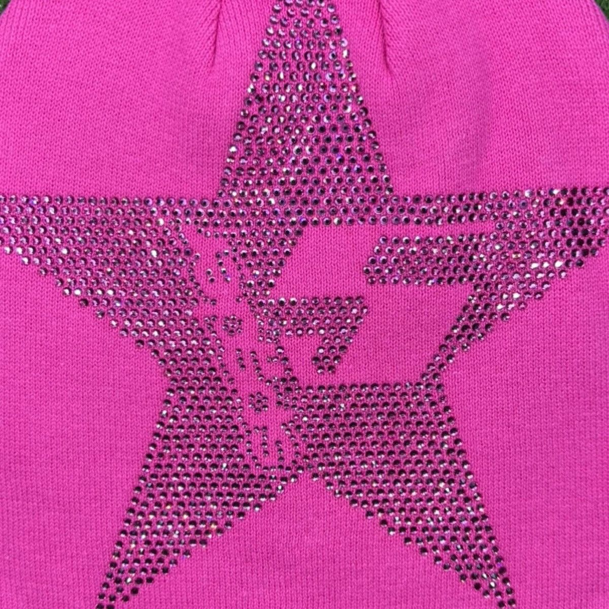 Sp5der Sp5der Worldwide Pink Star Rhinestone Beanie Size ONE SIZE - 2 Thumbnail