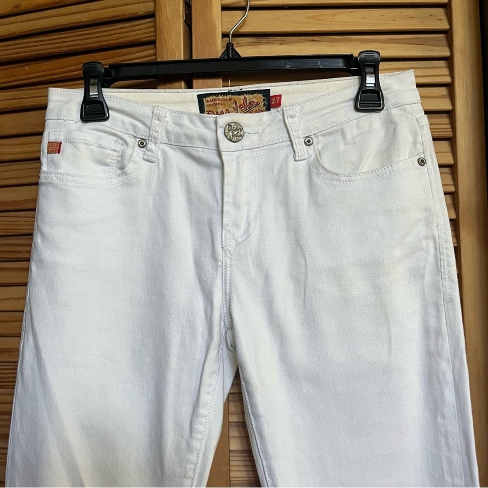 Other Dear John Women's Size 27 White Denim Jeans Regular Fit Size 27" / US 4 / IT 40 - 2 Thumbnail