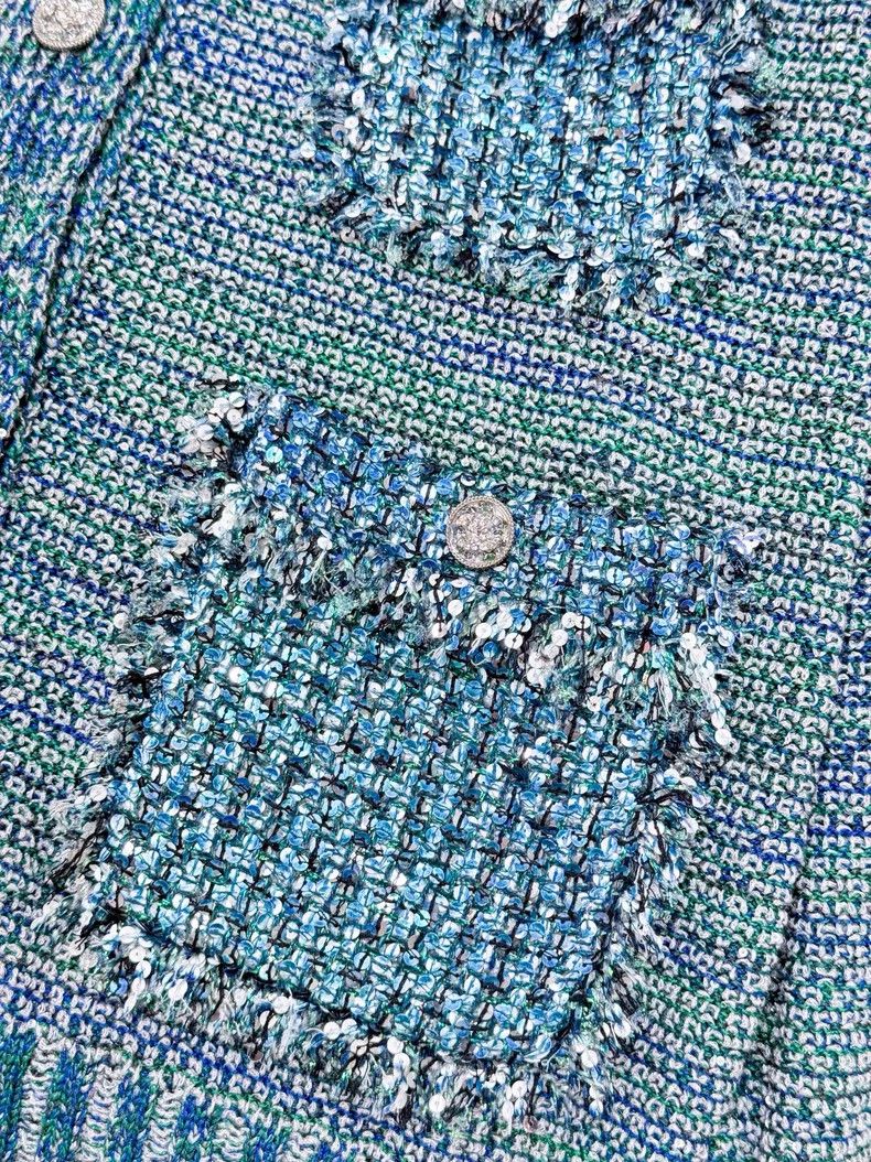 Chanel Chanel Color-matched sequin four-pocket long-sleeved knitt Size XS / US 0-2 / IT 36-38 - 4 Thumbnail
