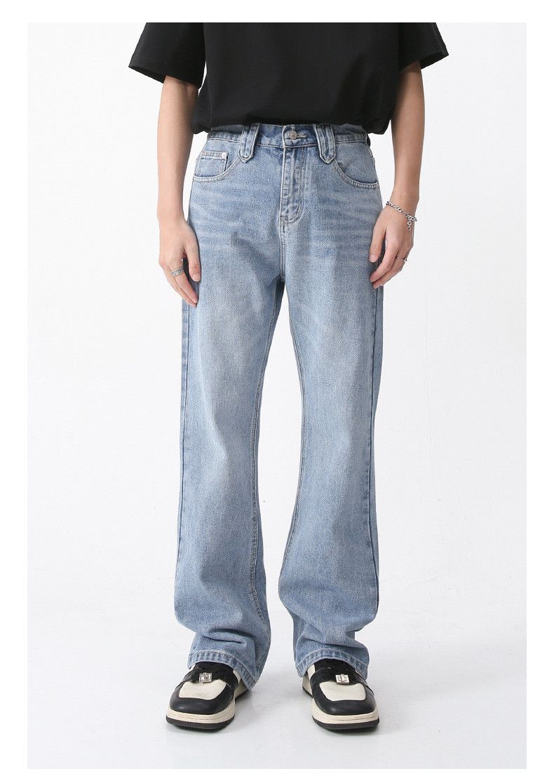 Japanese Brand Men's fashion elastic waist light blue bootcut jeans y2k Size US 32 / EU 48 - 1 Thumbnail