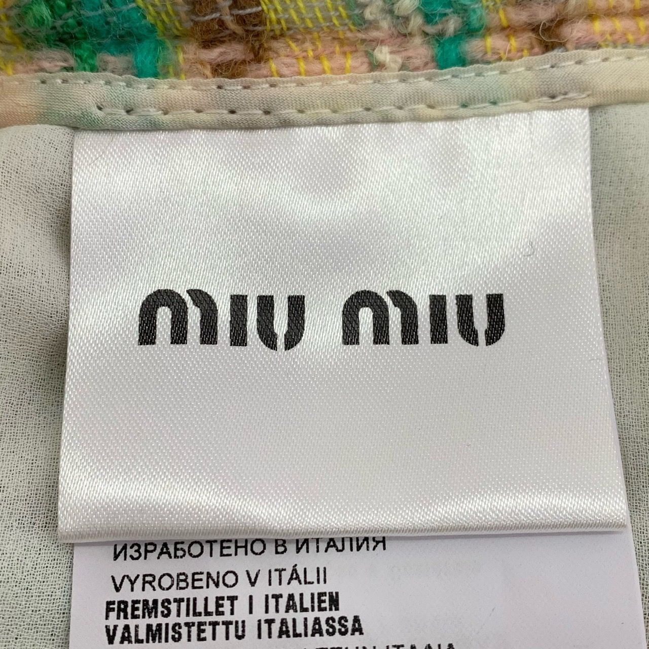 Miu Miu Miu Miu Colorful Plaid Tweed Wool-Blend Pleated Shorts Made Size 38" / US 16 / IT 52 - 6 Thumbnail