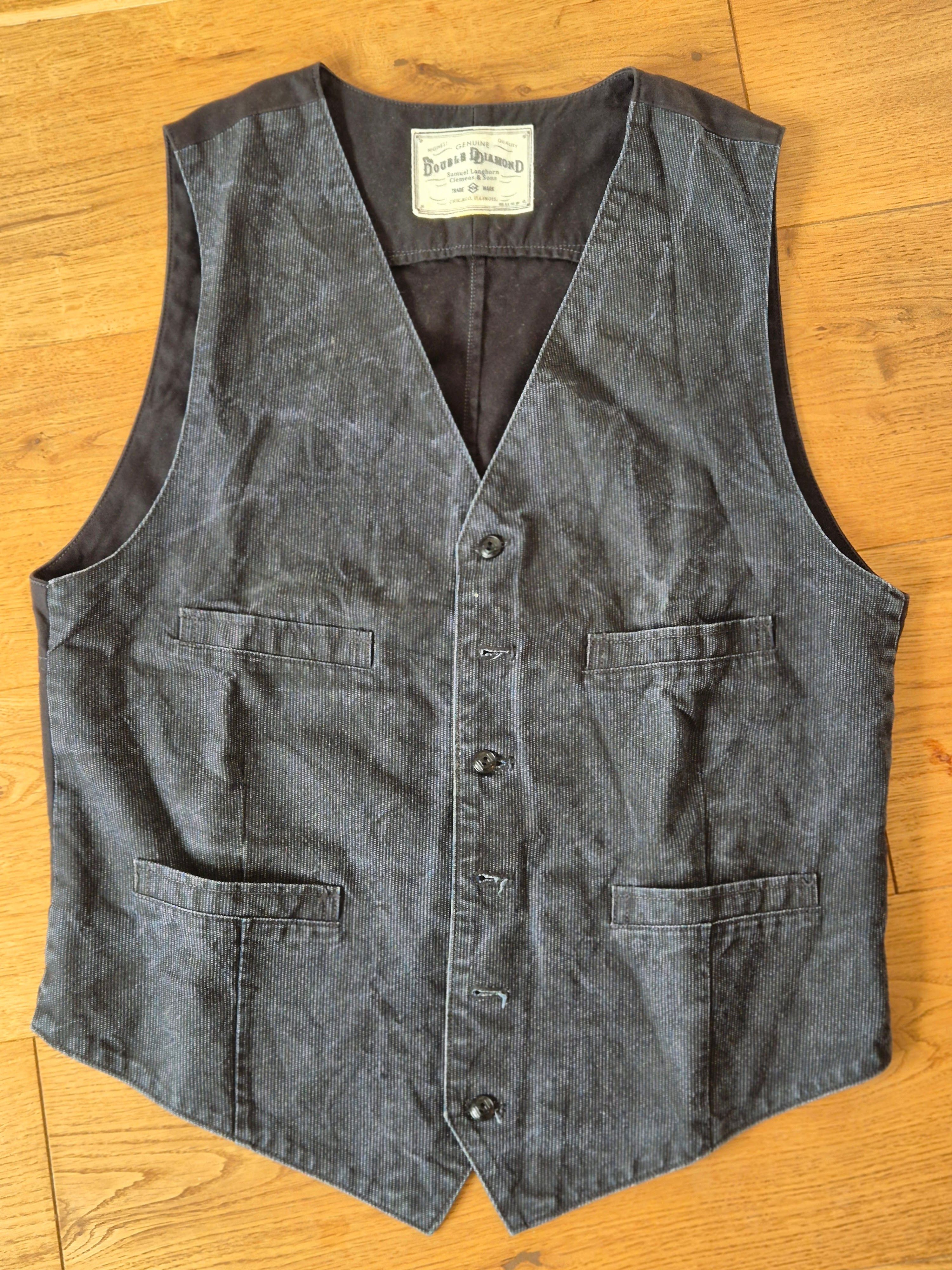 The Real McCoy's The Real McCoy's Double Diamond Black Waistcoat Size 44R - 1 Thumbnail