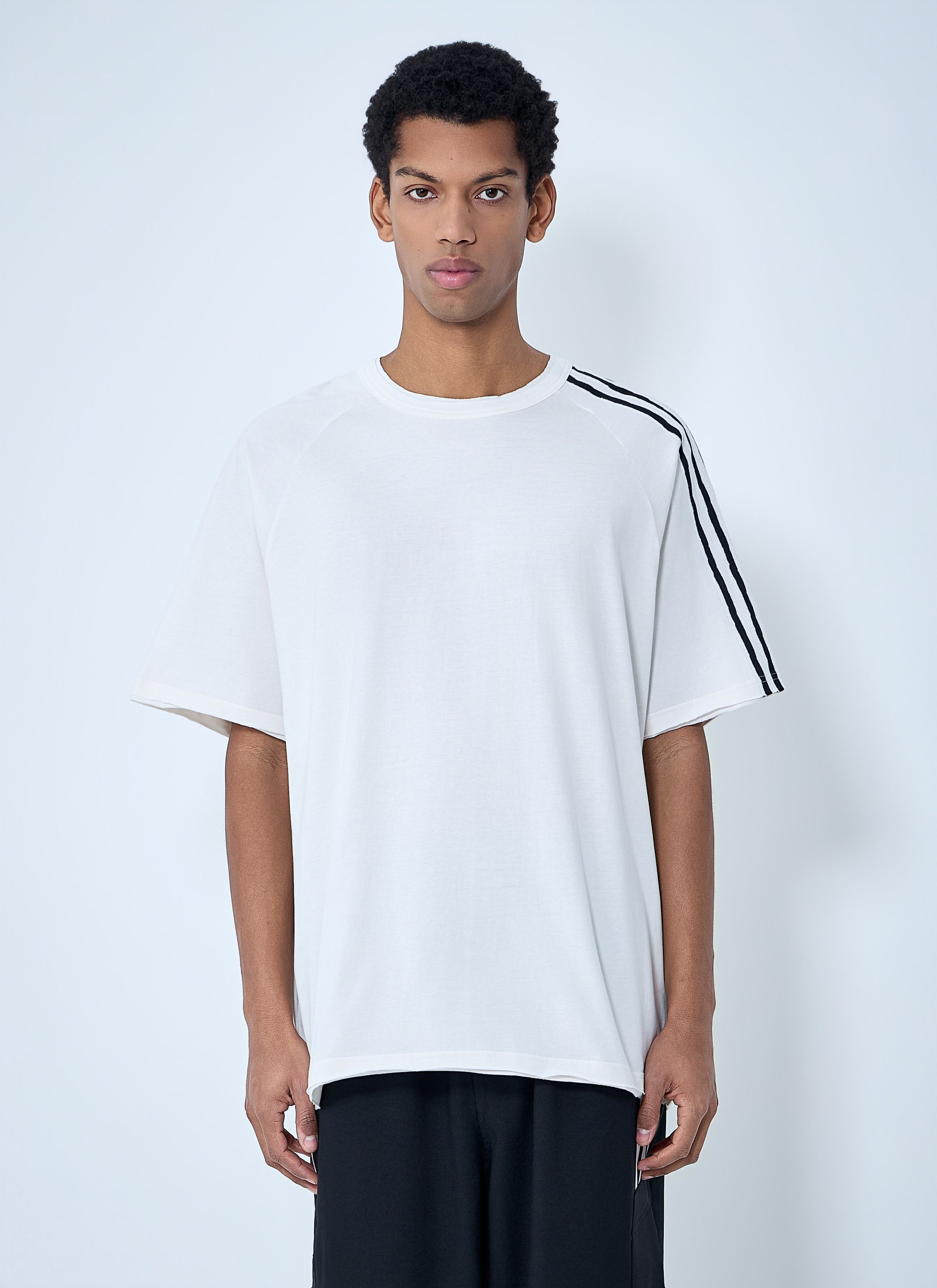 Y-3 Striped Shoulder Cotton T-Shirt Size US XS / EU 42 / 0 - 1 Thumbnail