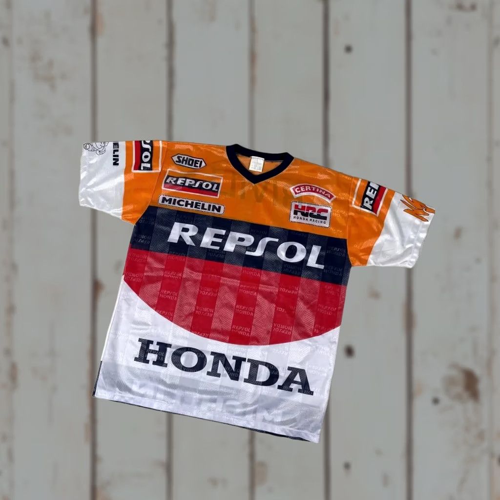 Honda VINTAGE Honda T-Shirt Orange L Men 90s Repsol Alex Criville MotoGP Bike Size US L / EU 52-54 / 3 - 1 Thumbnail