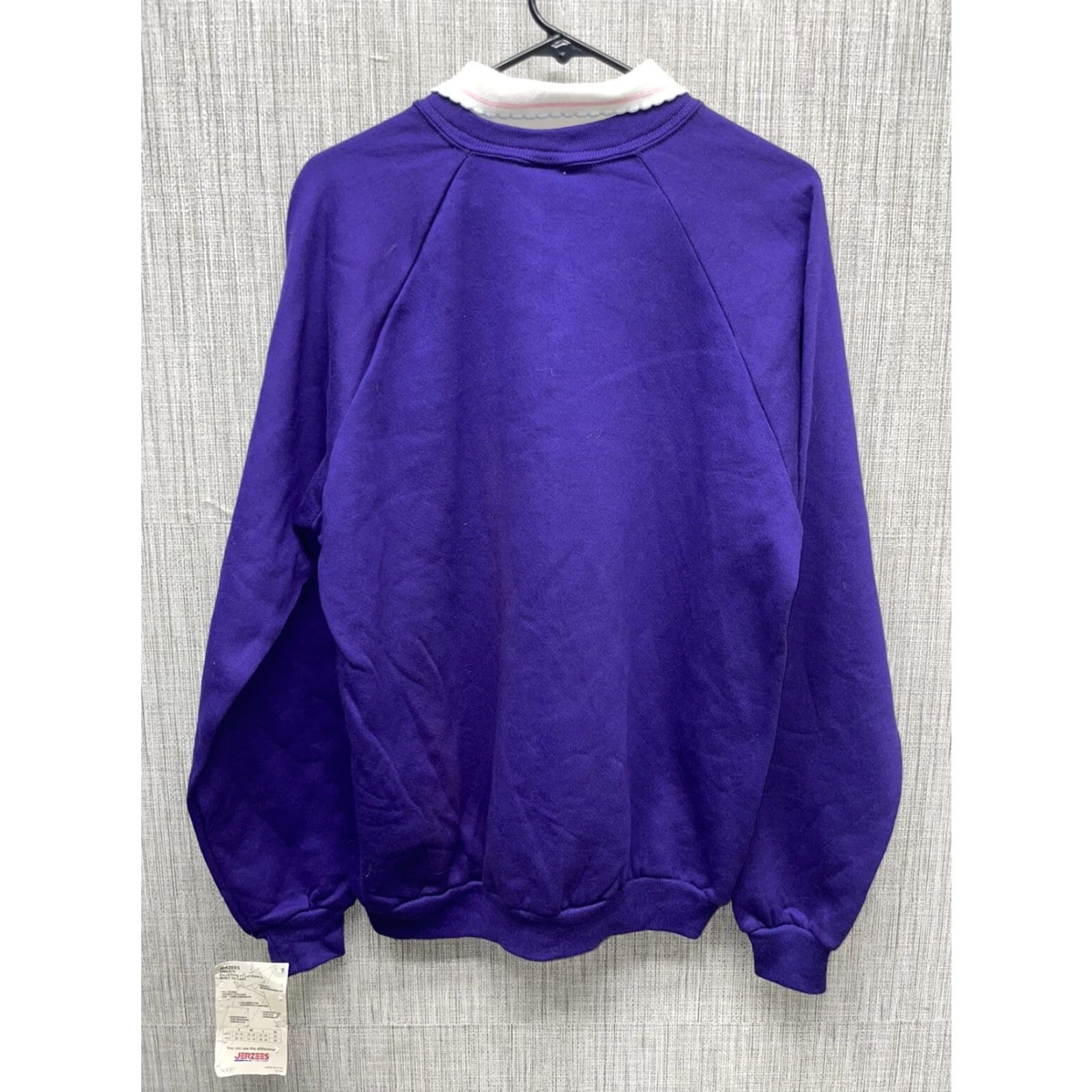 Jerzees VINTAGE Jeerzees Crewneck Sweater Purple Flowers Alaska Made in USA Womens XL Crew Neck, Purple, US Theme, Vintage USA Knit IVY? Size XL / US 12-14 / IT 48-50 - 4 Thumbnail