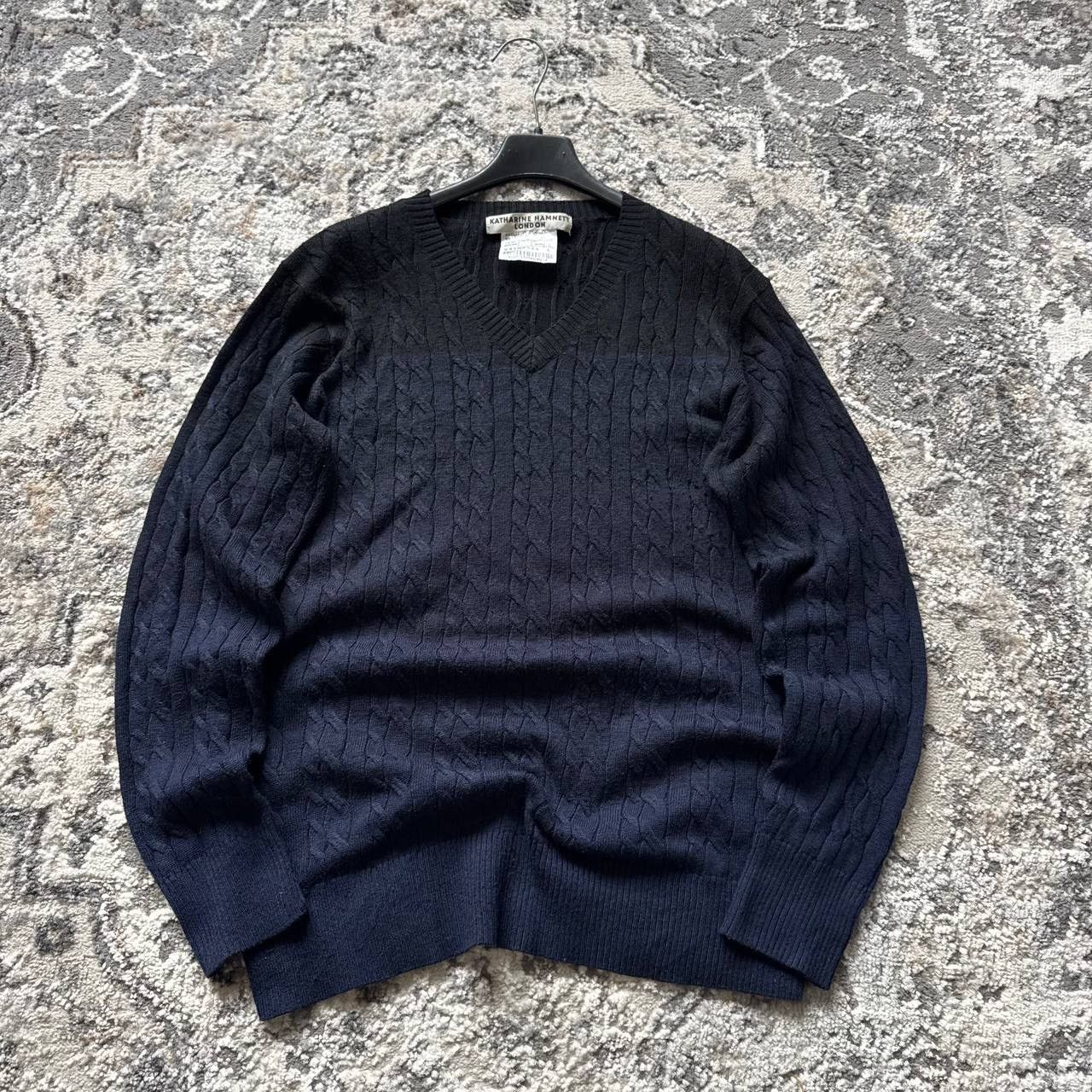 Katharine Hamnett London Katharine Hamnett London Knitted Abstract V Neck Sweater Size US L / EU 52-54 / 3 - 2 Thumbnail