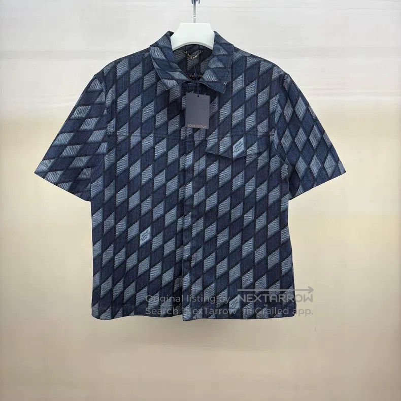 Louis Vuitton Louis Vuitton Prismatic full logo denim short sleeve shirt Size US XL / EU 56 / 4 - 1 Thumbnail