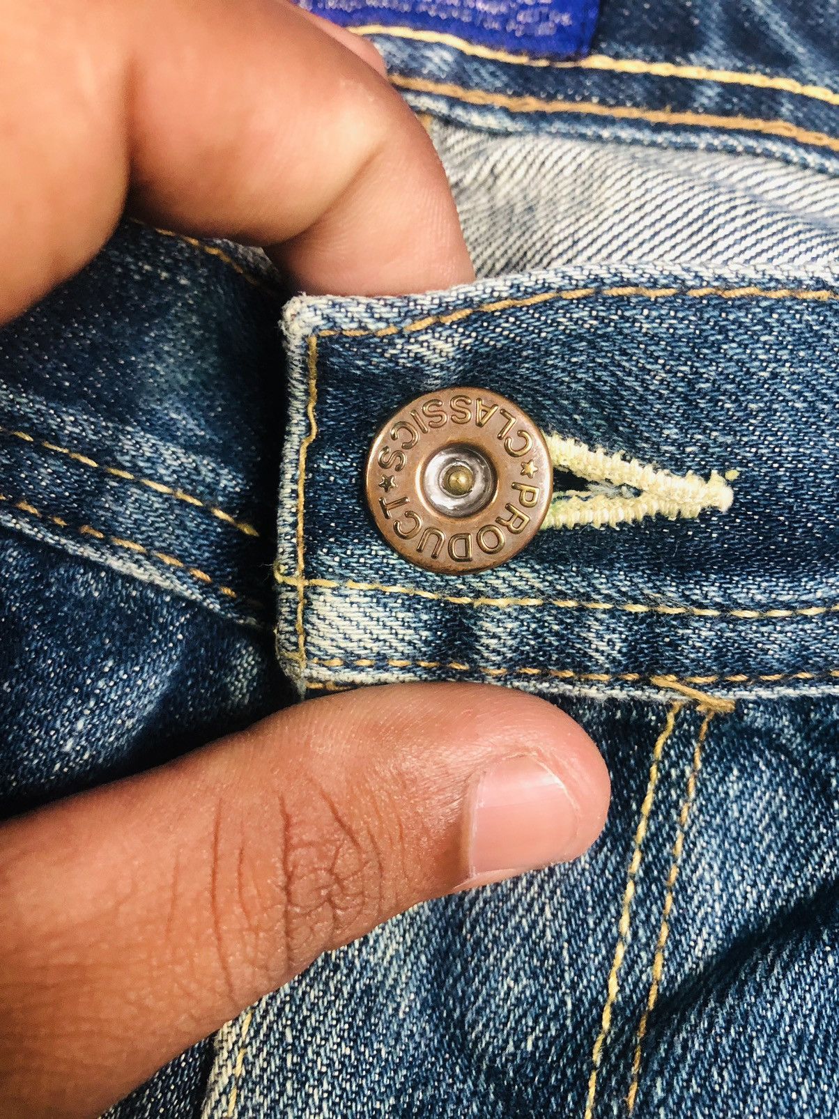 If Six Was Nine Authentic Fine Denim Distress Jeans (37) Size US 36 / EU 52 - 7 Thumbnail