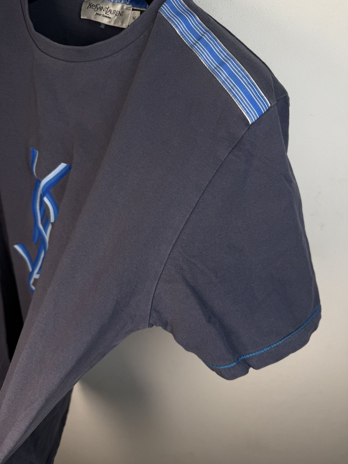 Yves Saint Laurent Blue YSL T-shirt Big Logo Vintage Yves Saint Laurent Shirt Size US S / EU 44-46 / 1 - 10 Thumbnail