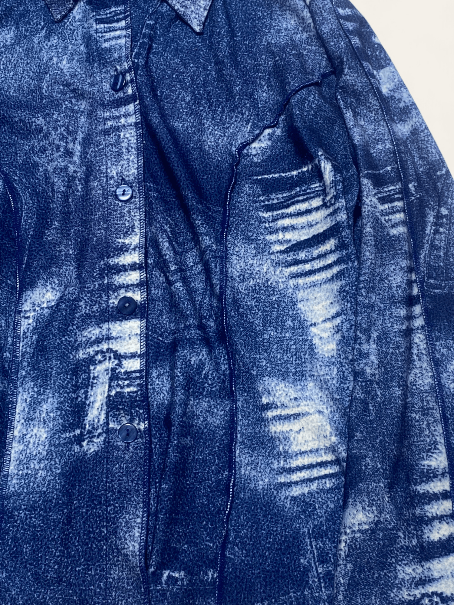 Versace 90s Vintage VERACE Blue Sea Pattern Overprint Blouse Size M / US 6-8 / IT 42-44 - 4 Thumbnail